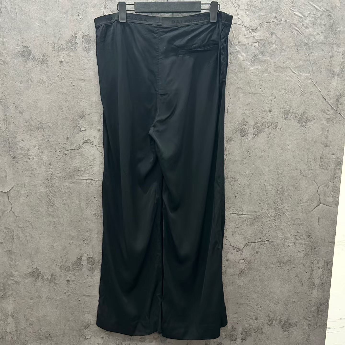 Balenciaga Elastic Waist Satin Pants — front