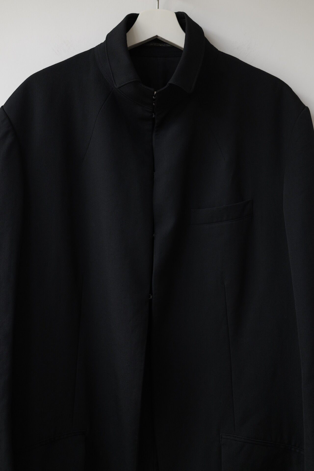 Yohji Yamamoto 22AW Black Wool Coat — front