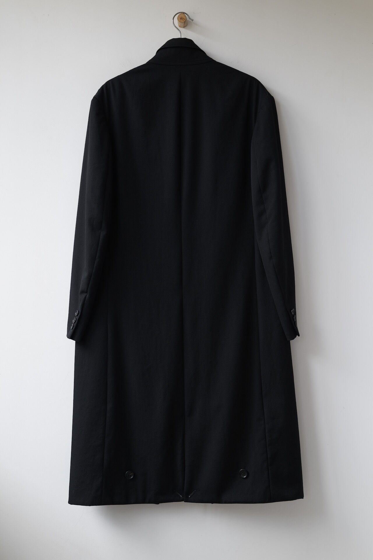 Yohji Yamamoto 22AW Black Wool Coat — detail