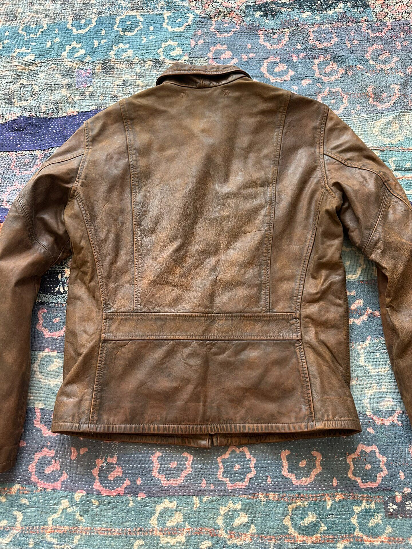 RRL Embroidered Western Leather Jacket — front
