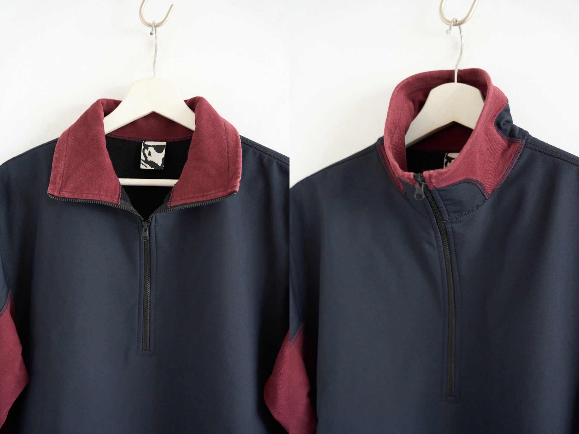 GR10K 22AW Red-Blue Half-Zip Jacket — detail