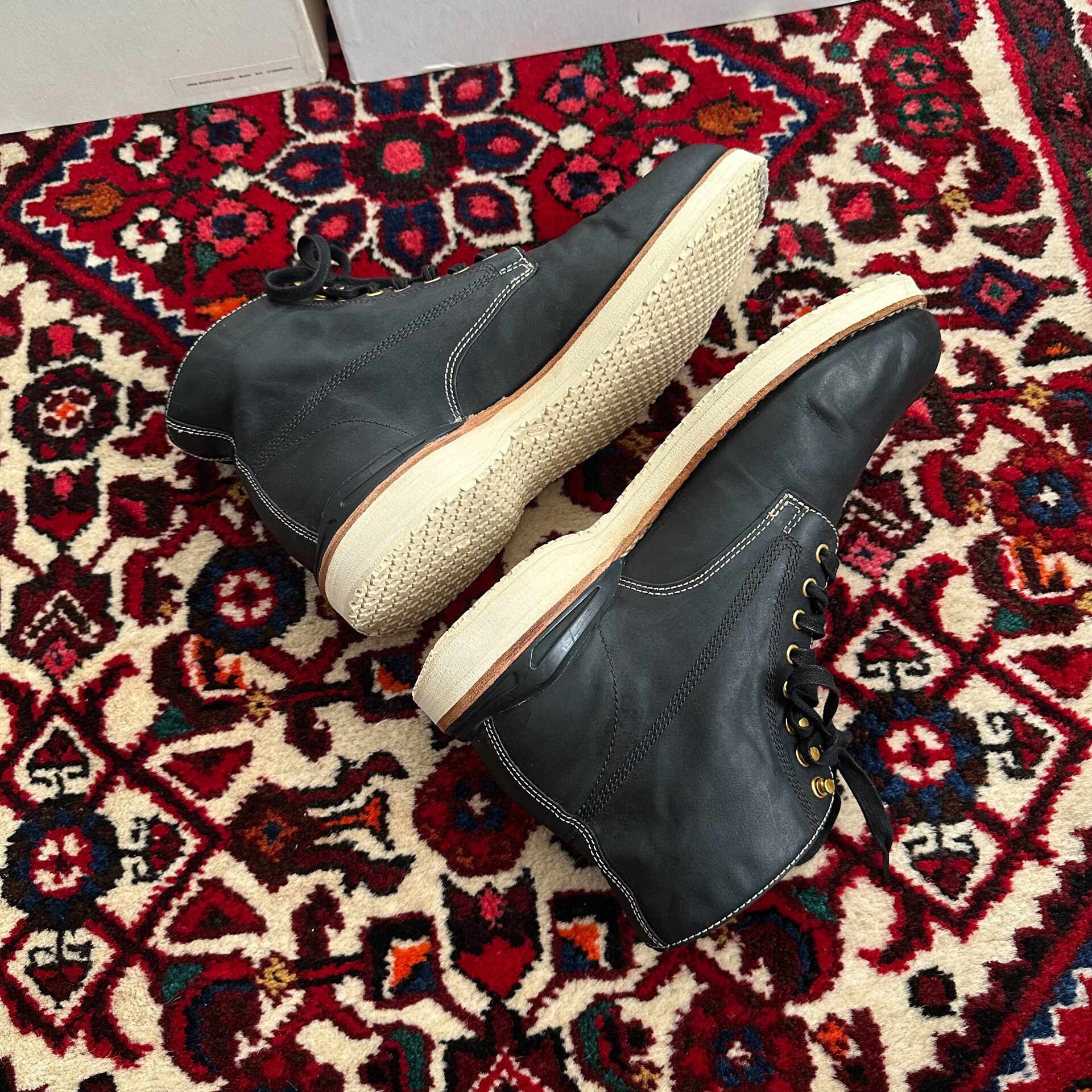 Visvim 18AW Virgil Black Work Boots — detail
