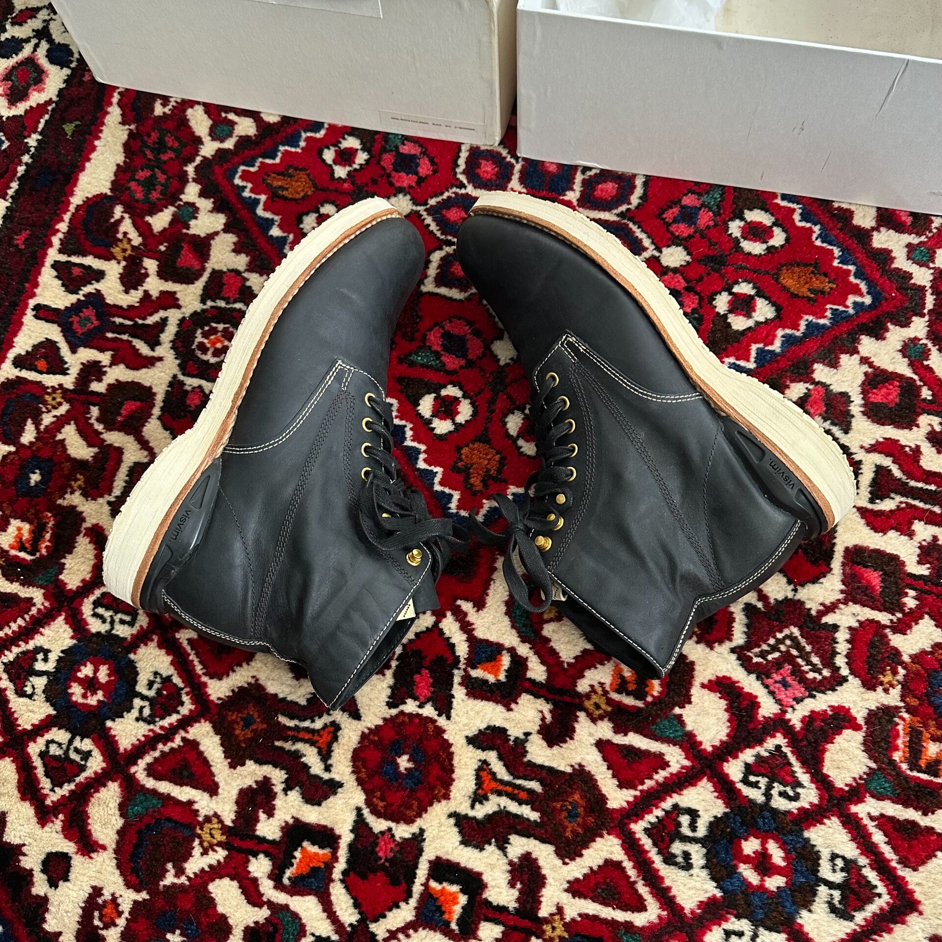 Visvim 18AW Virgil Black Work Boots — back