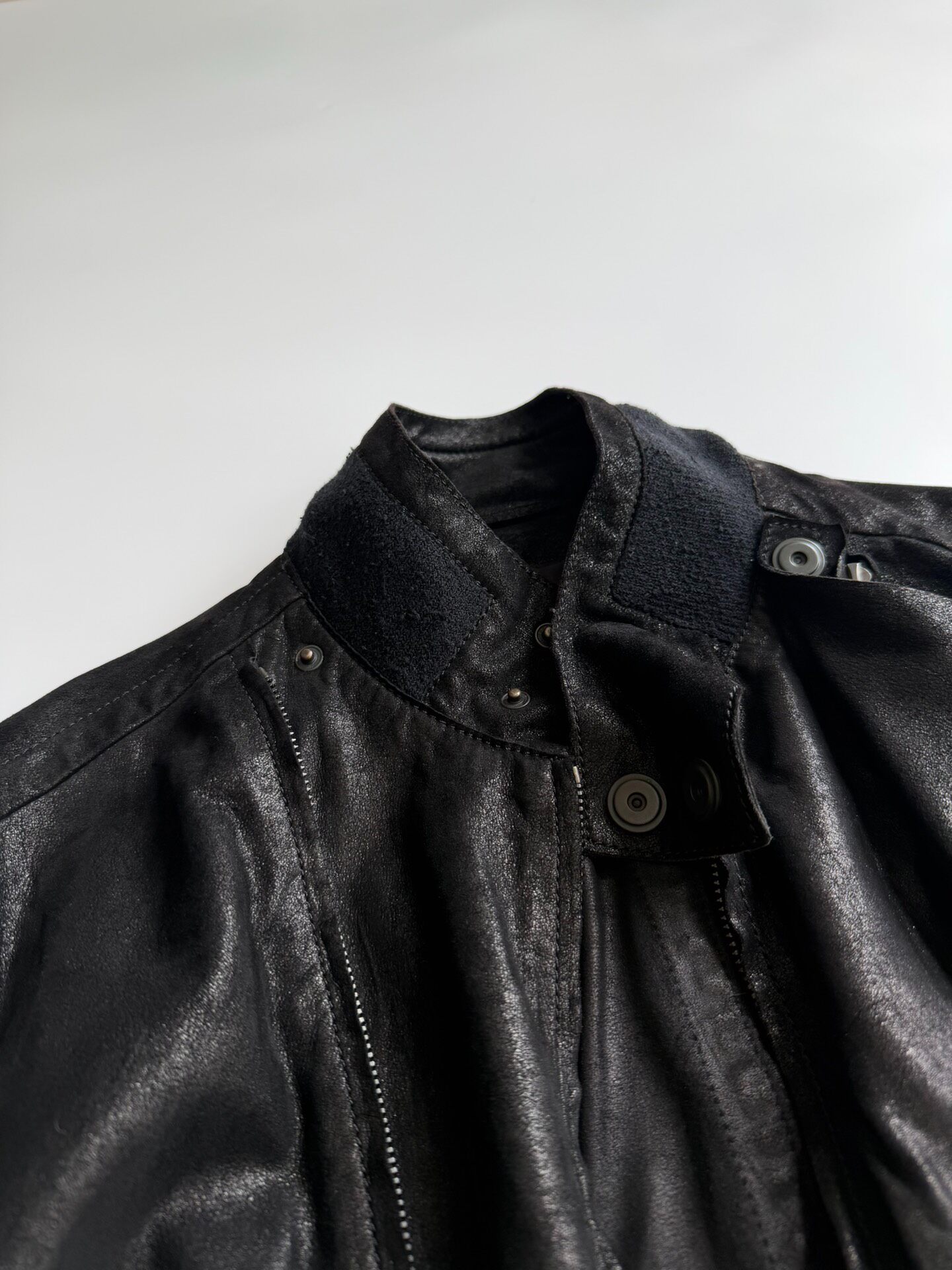 Y's for Men Multi-zip Leather Jacket — front