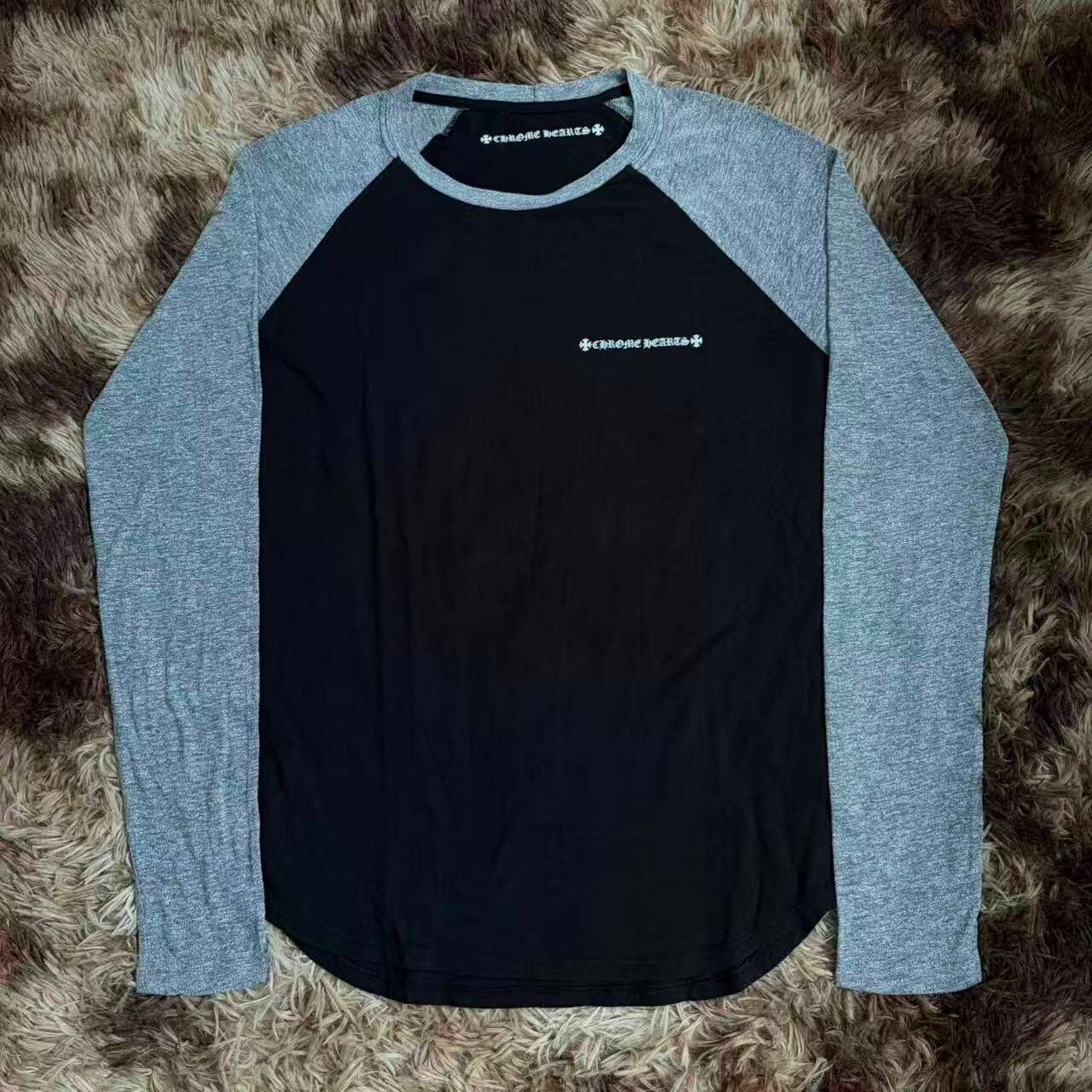 Chrome Hearts Gray Black Long Sleeve Tee — front