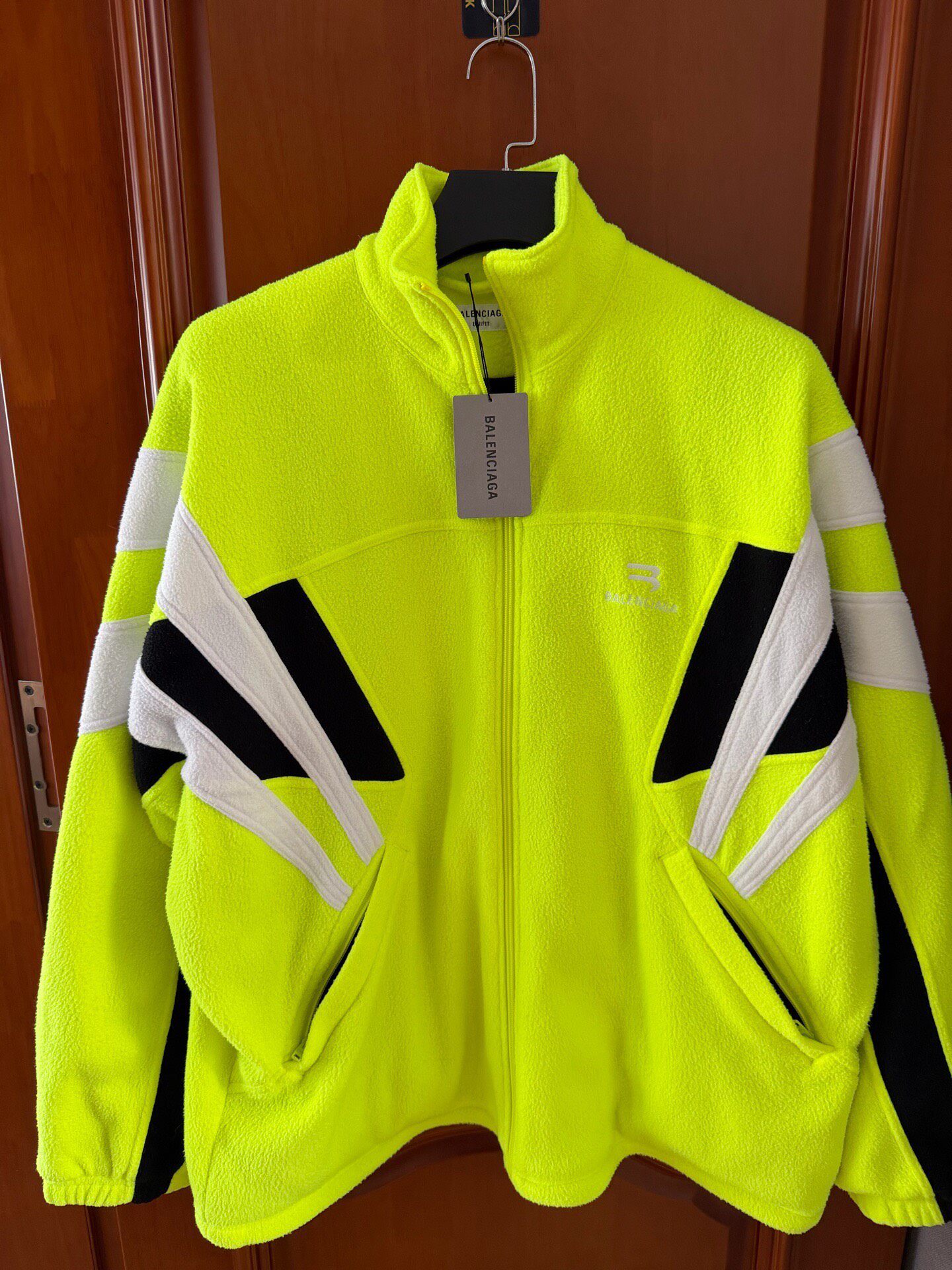 Balenciaga Neon Green Fleece Jacket