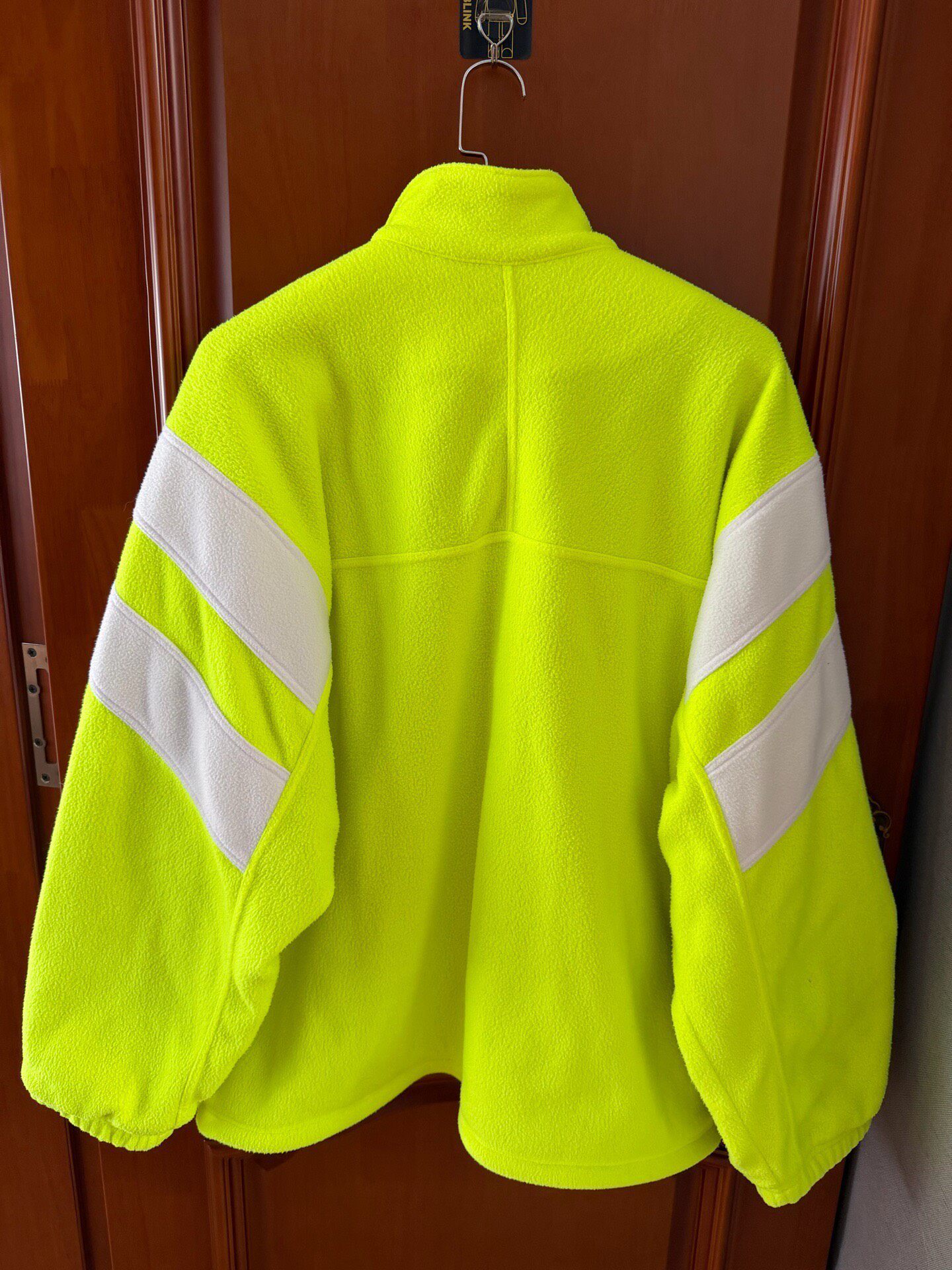 Balenciaga Neon Green Fleece Jacket — front