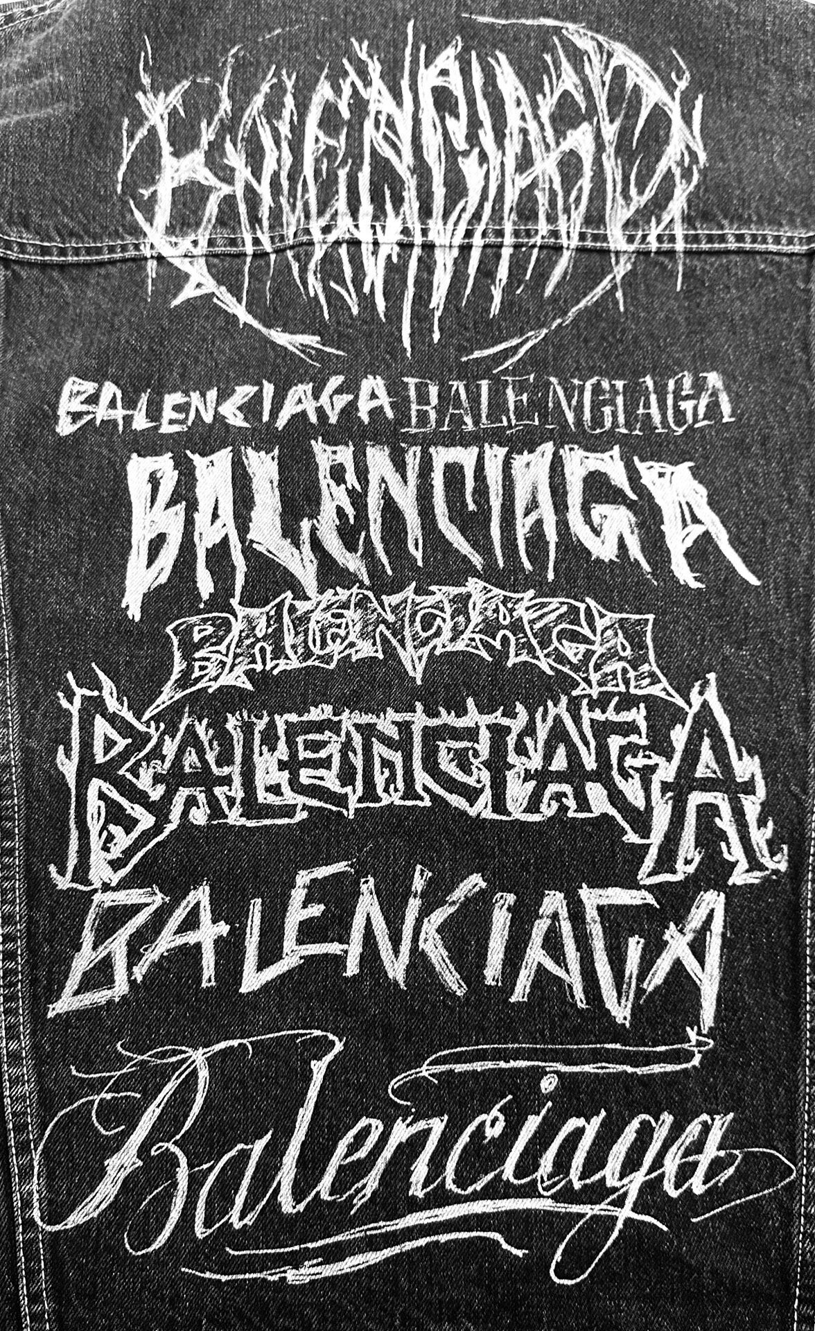 Balenciaga New Year Logo Denim Jacket — detail