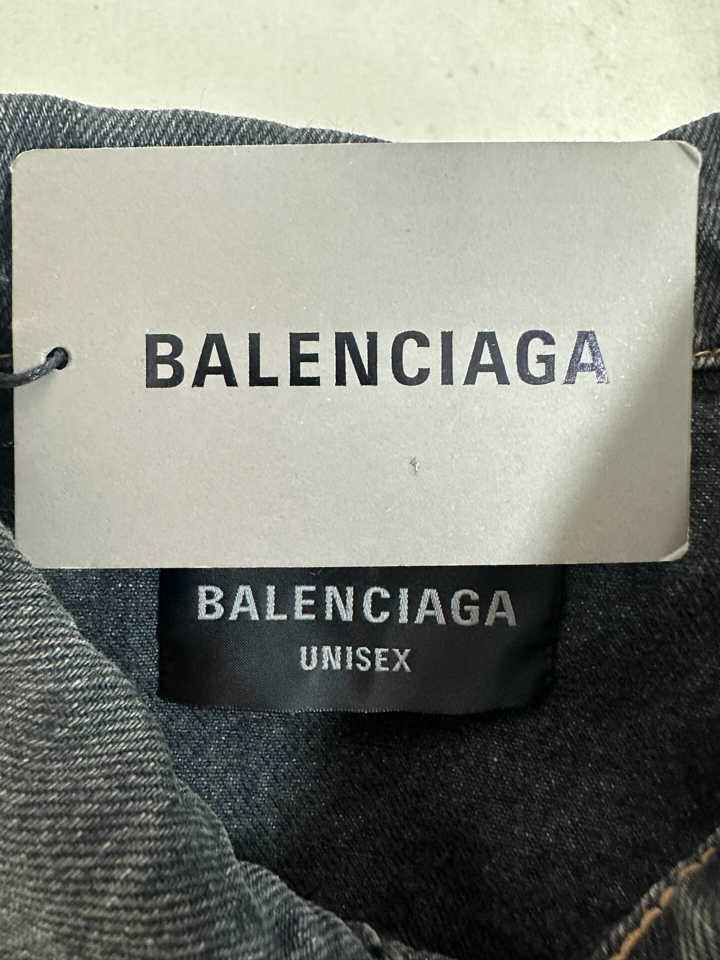 Balenciaga New Year Logo Denim Jacket — label