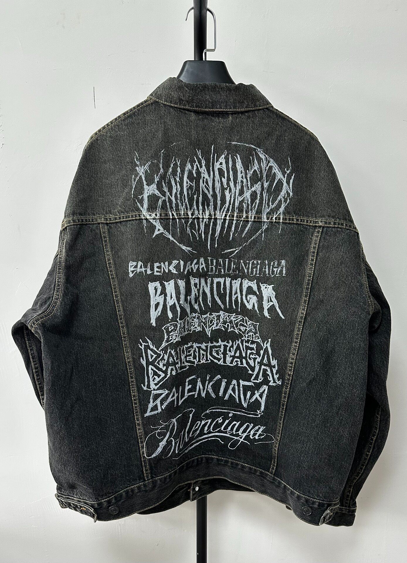 Balenciaga New Year Logo Denim Jacket — front