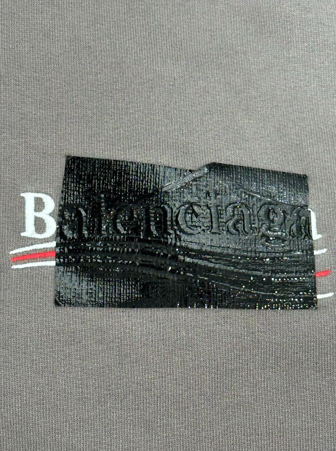 Balenciaga Gray Oversized Logo Hoodie — detail