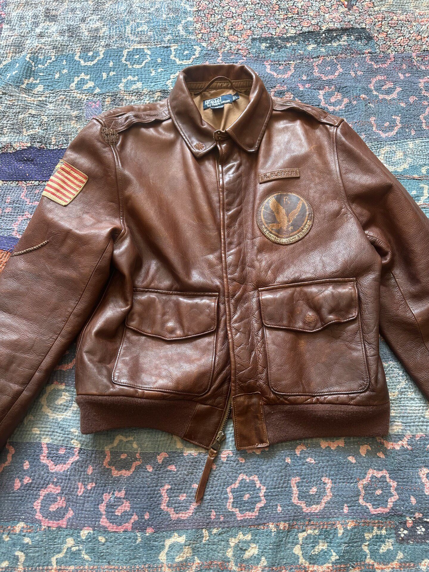 Polo Ralph Lauren Distressed Leather Bomber