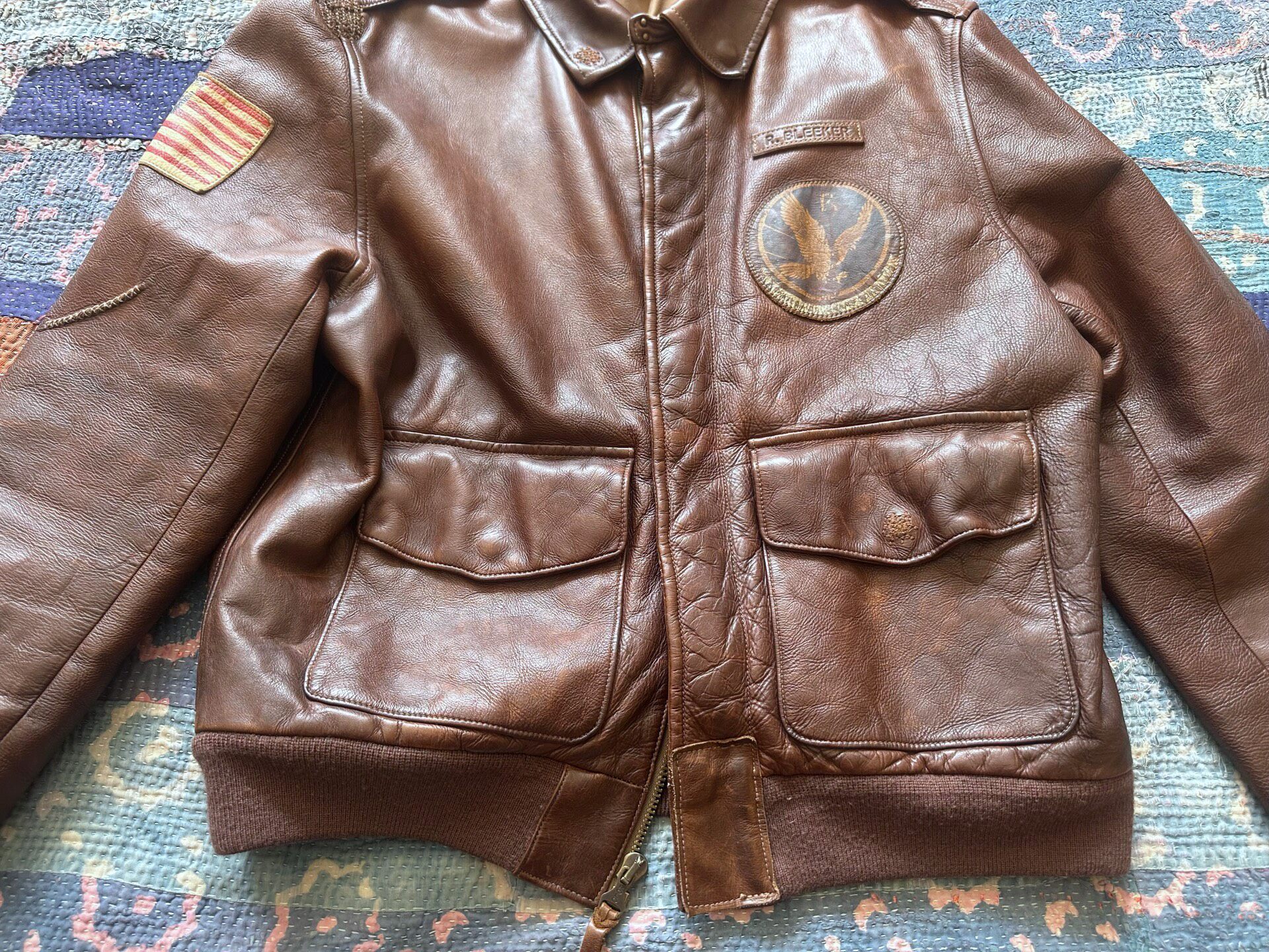 Polo Ralph Lauren Distressed Leather Bomber — back