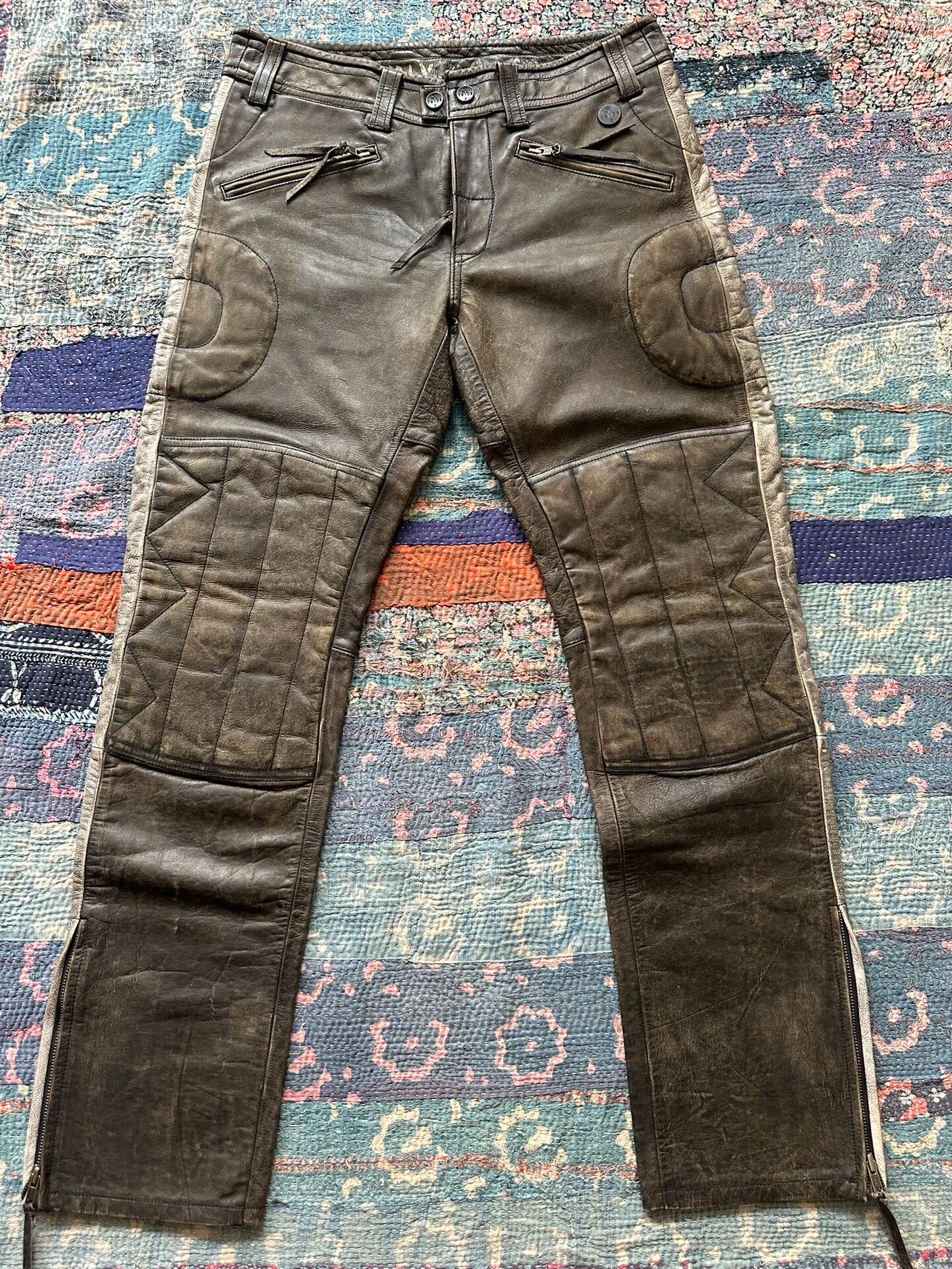 Polo RRL Distressed Leather Moto Pants