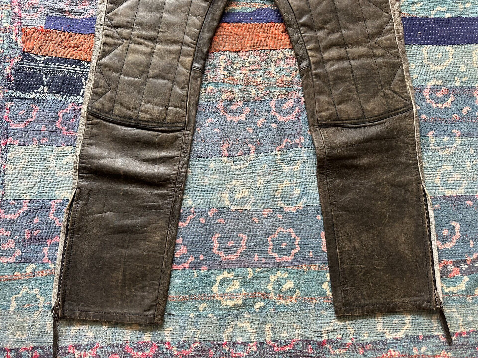 Polo RRL Distressed Leather Moto Pants — back