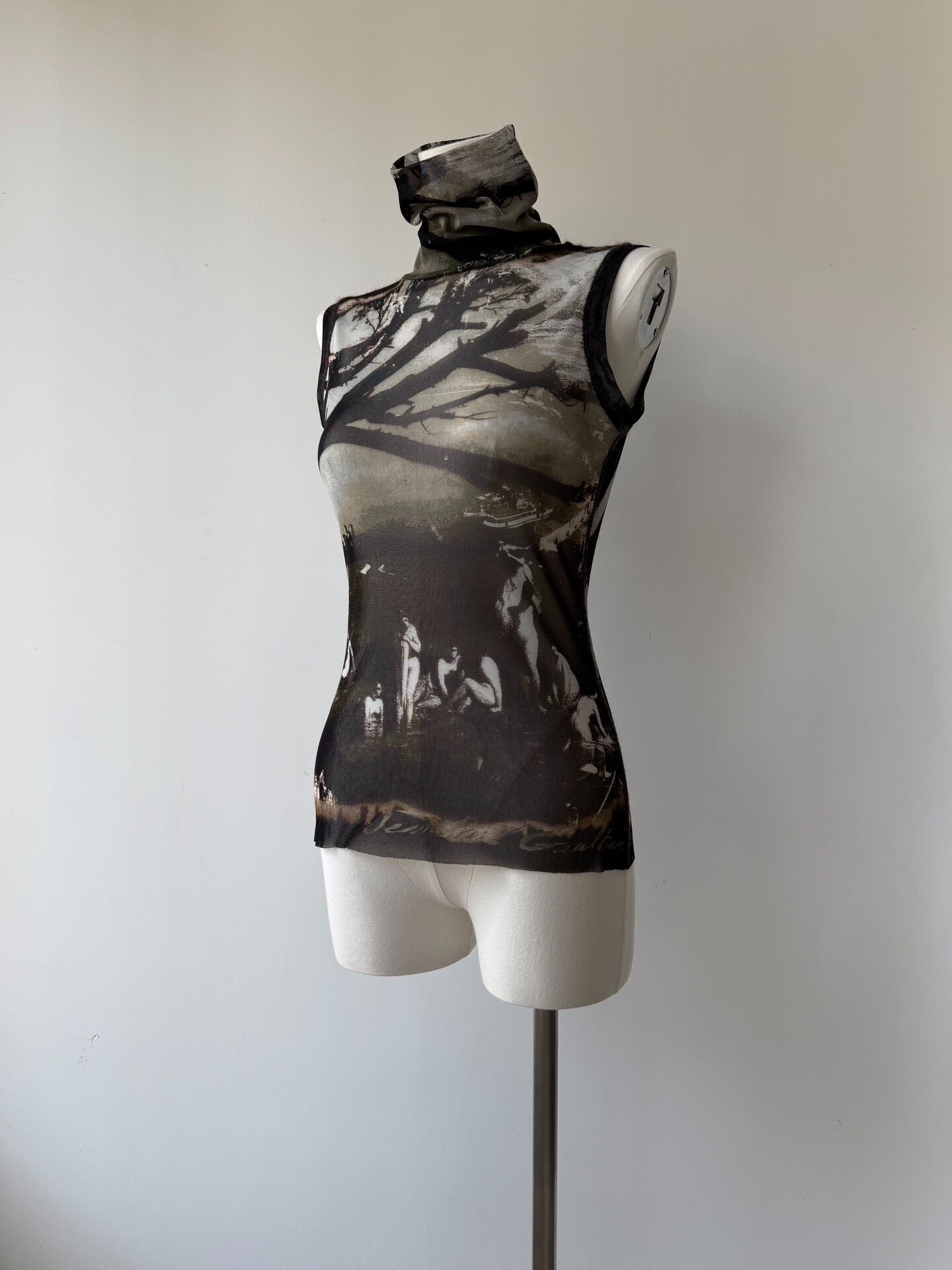 Jean Paul Gaultier Sheer Mesh Sleeveless Top — front
