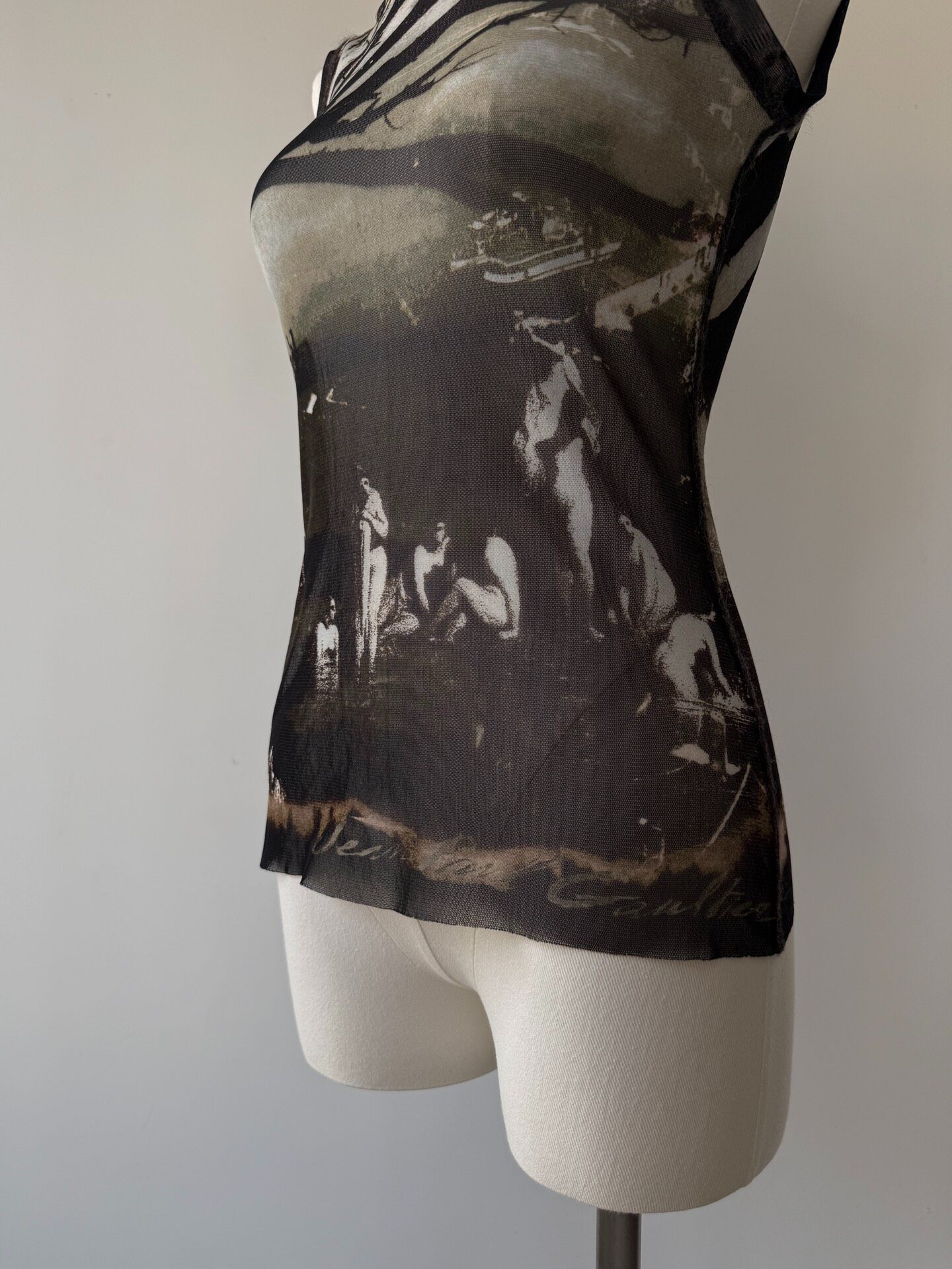 Jean Paul Gaultier Sheer Mesh Sleeveless Top — label