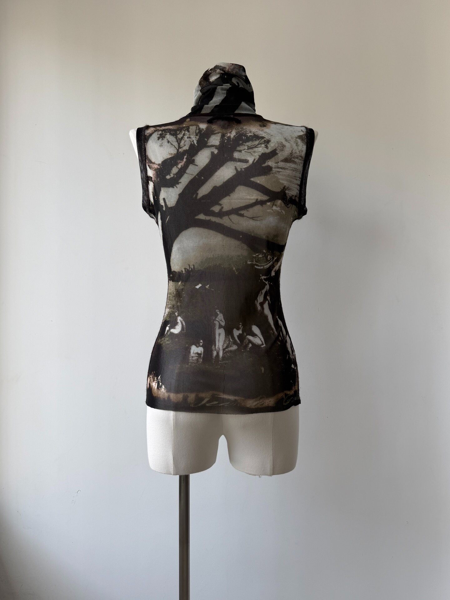 Jean Paul Gaultier Sheer Mesh Sleeveless Top — back