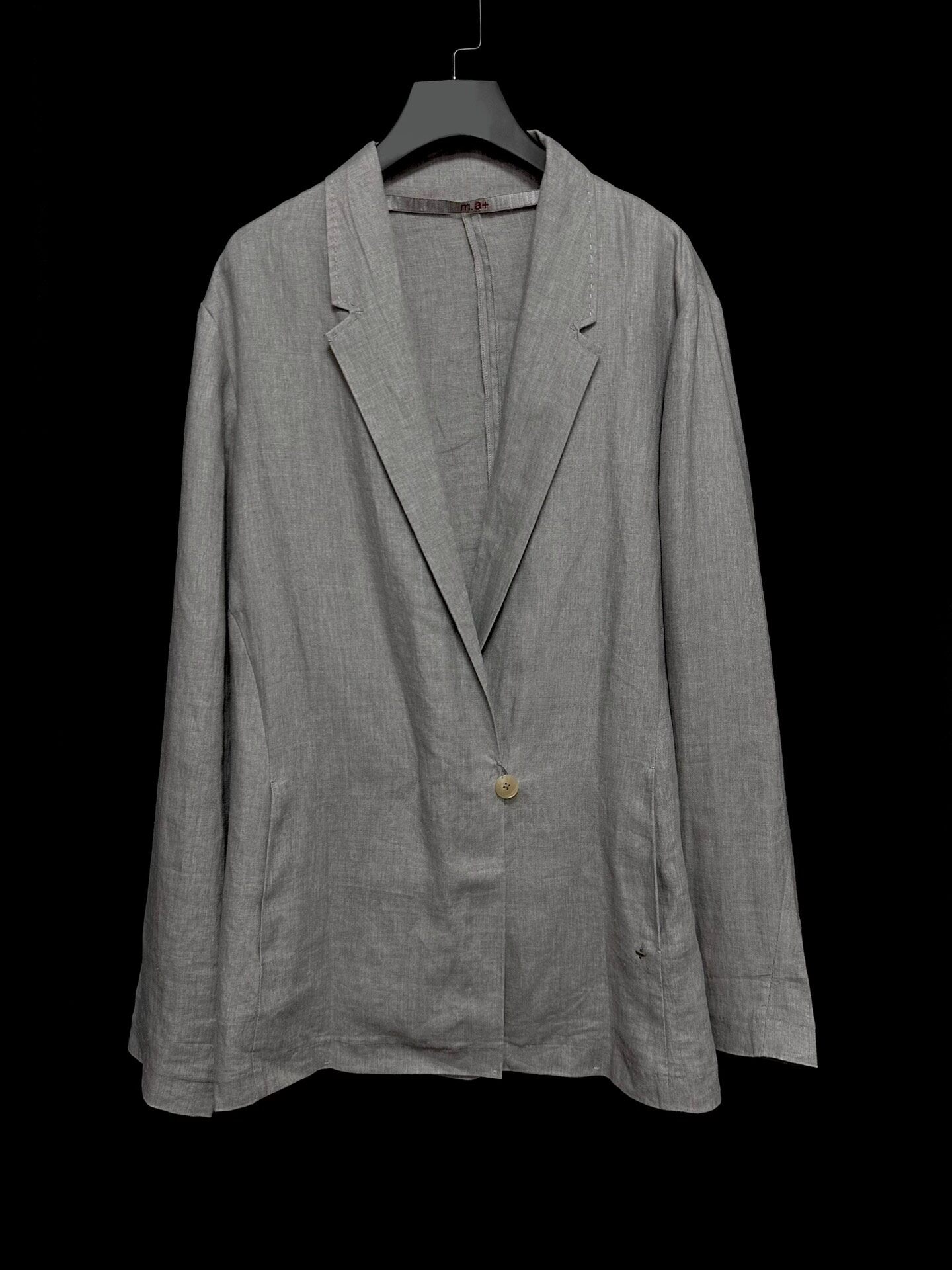 m.a+ Gray Linen Blazer