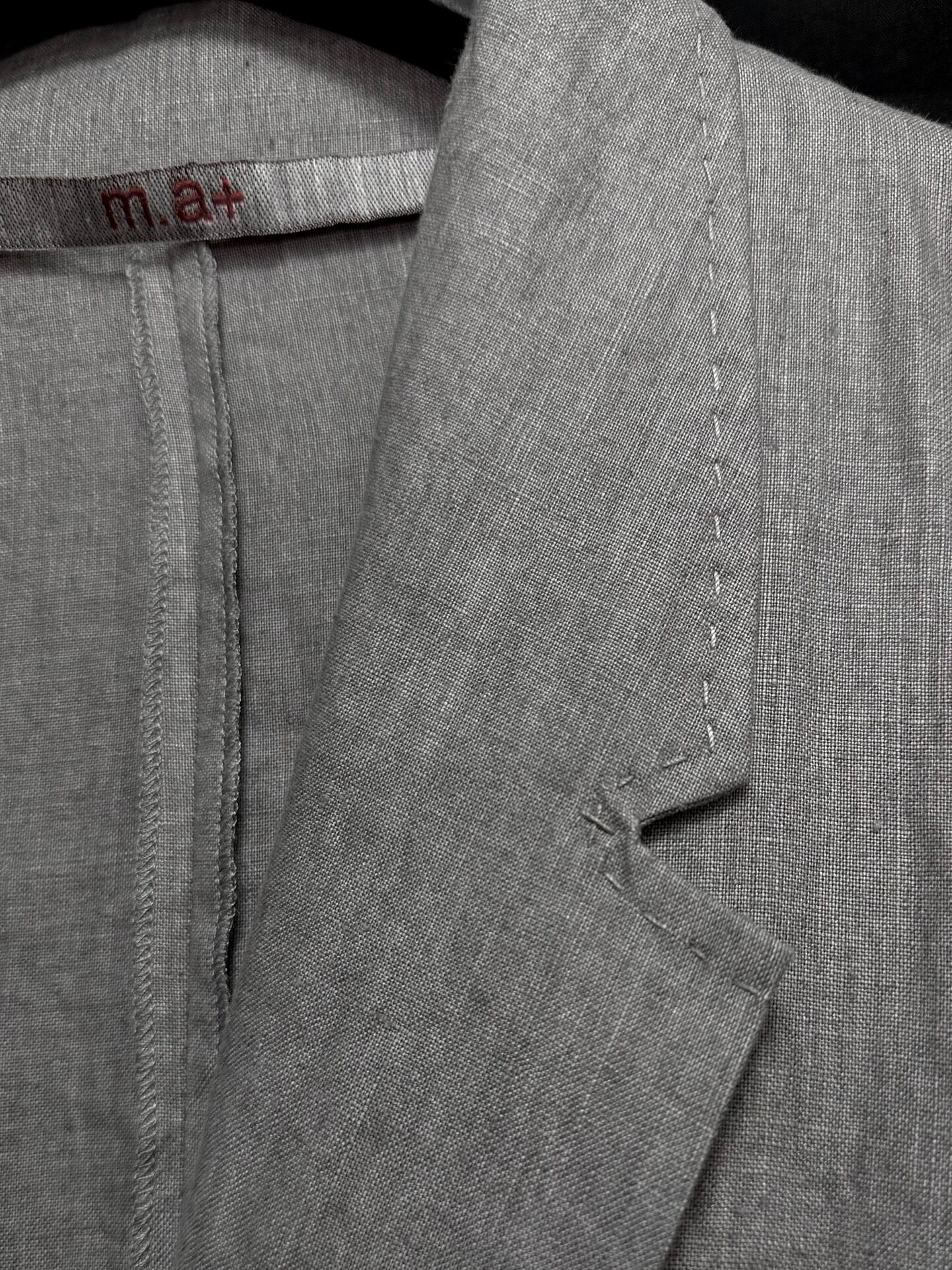 m.a+ Gray Linen Blazer — label