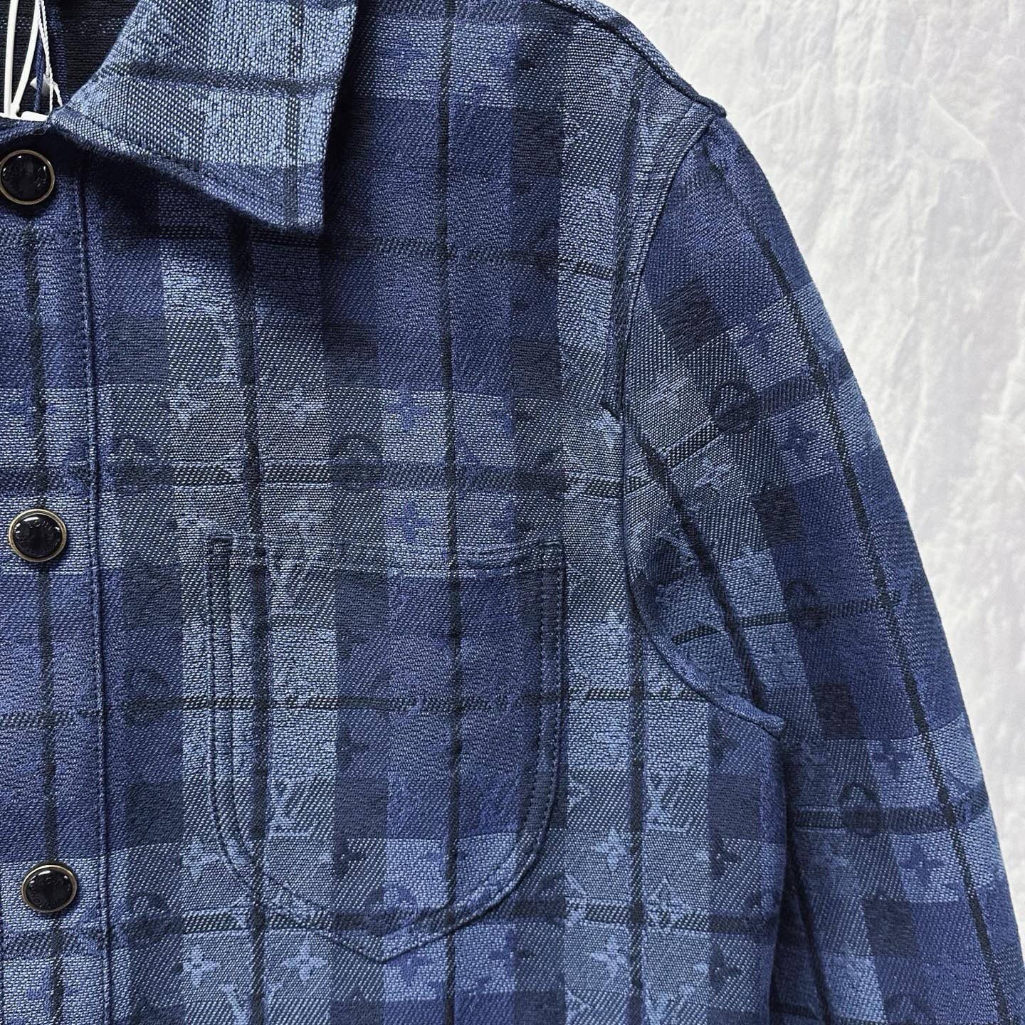 Louis Vuitton SS26 Blue Plaid Jacket — detail