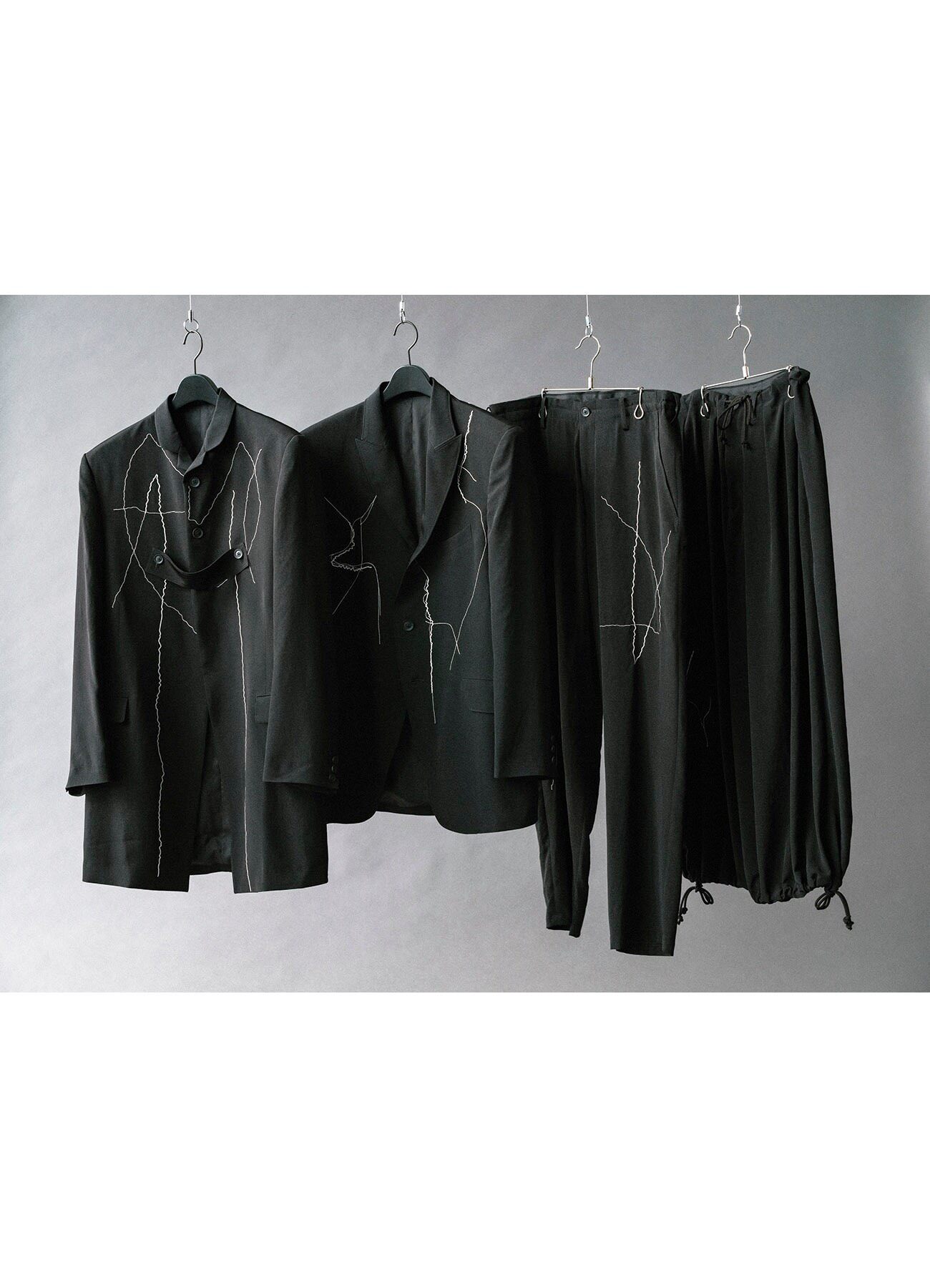 Yohji Yamamoto 26SS Cracked Embroidery Coat — front
