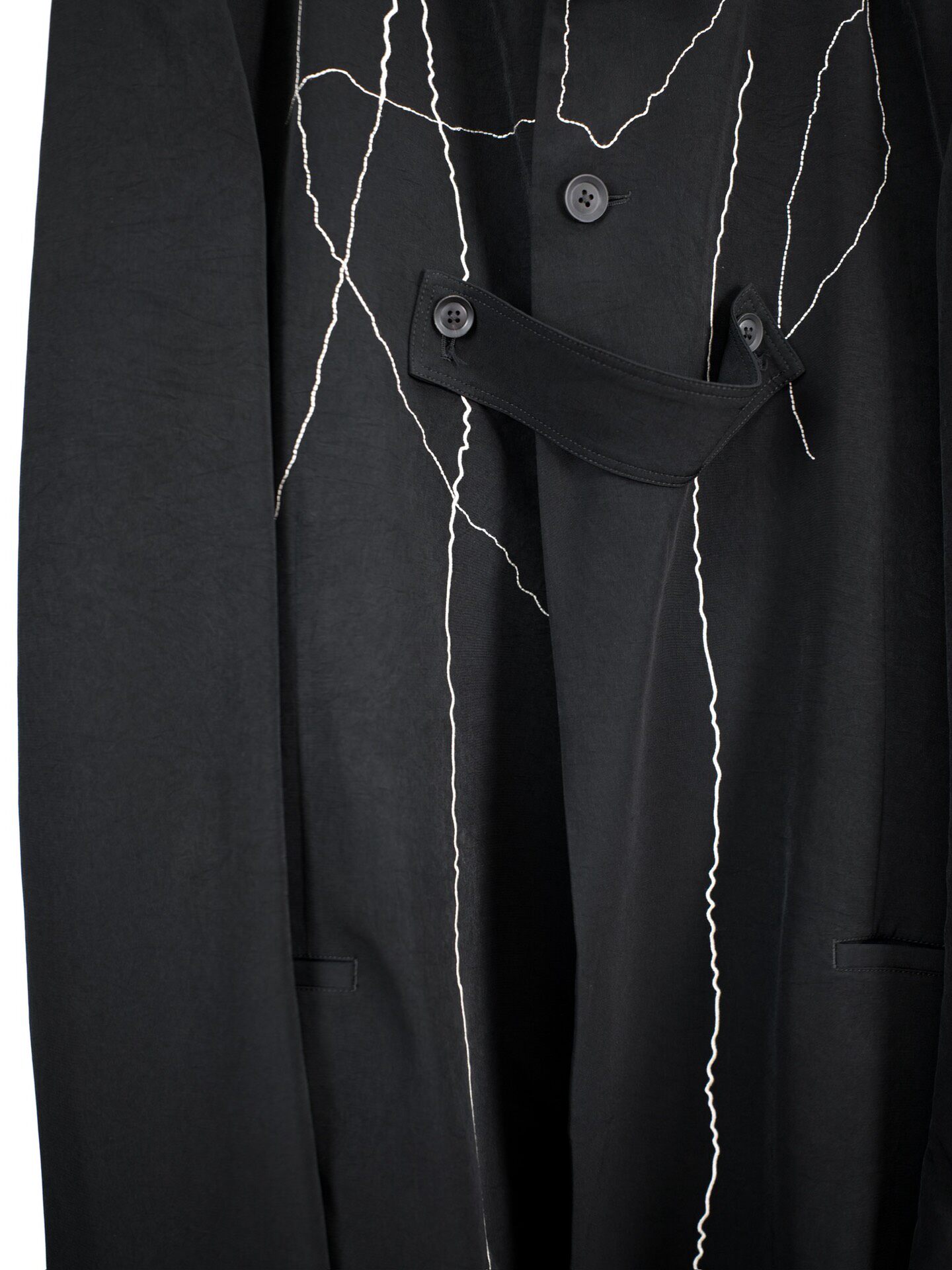Yohji Yamamoto 26SS Cracked Embroidery Coat — back