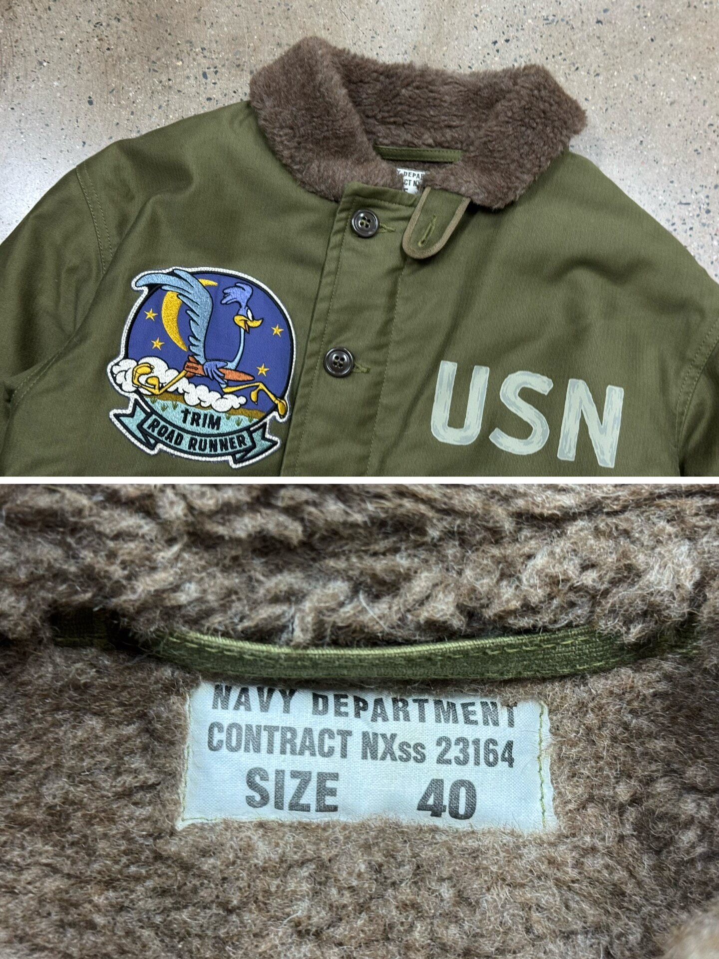 The Real Mccoys N1 Deck Jacket — detail