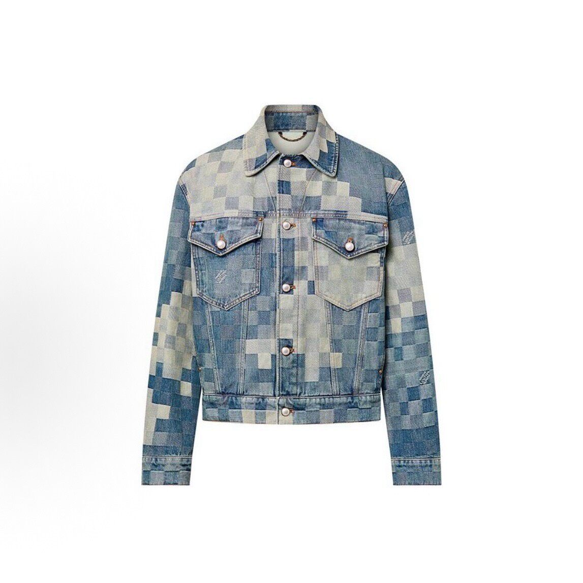 Louis Vuitton SS24 Check Denim Jacket — label
