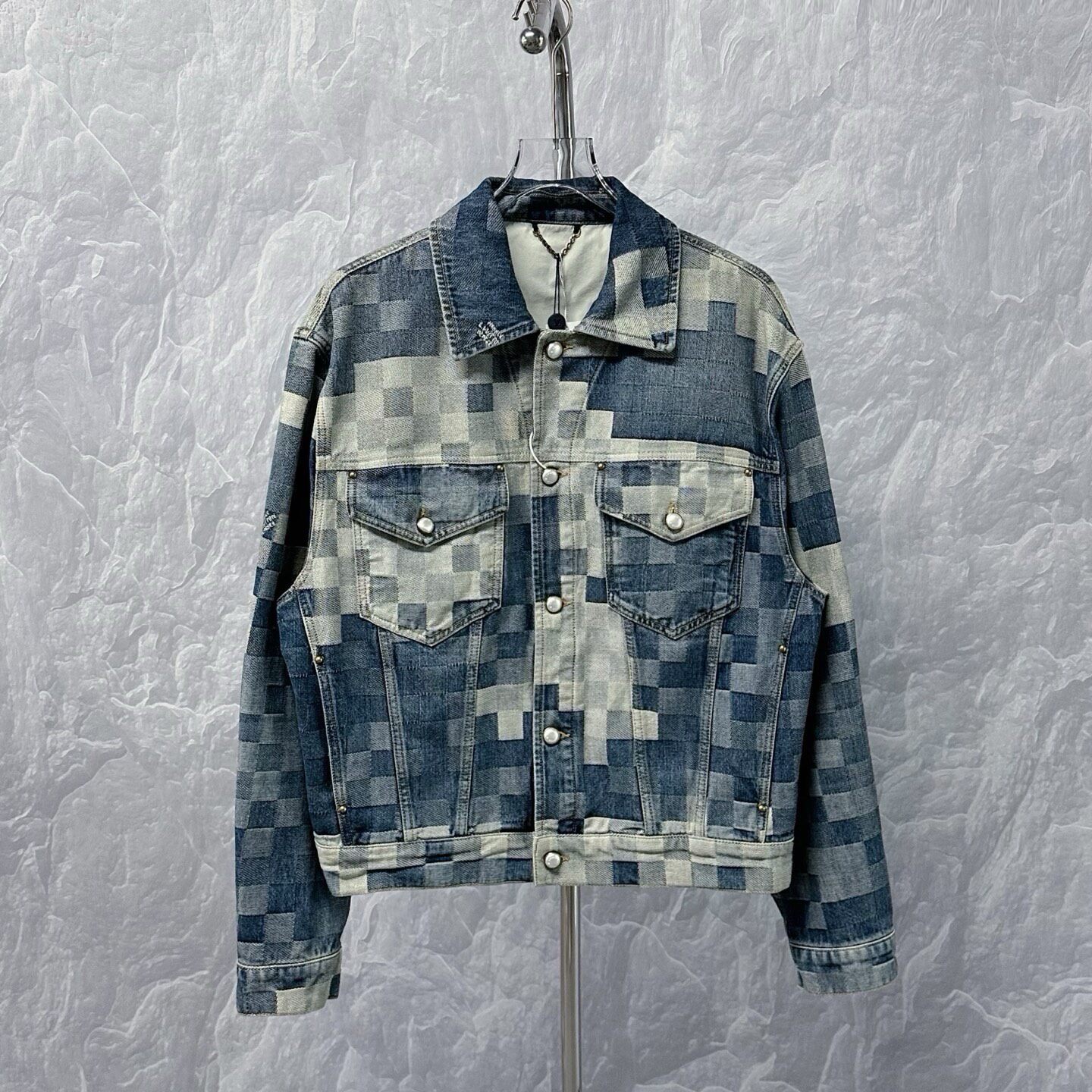 Louis Vuitton SS24 Check Denim Jacket — back