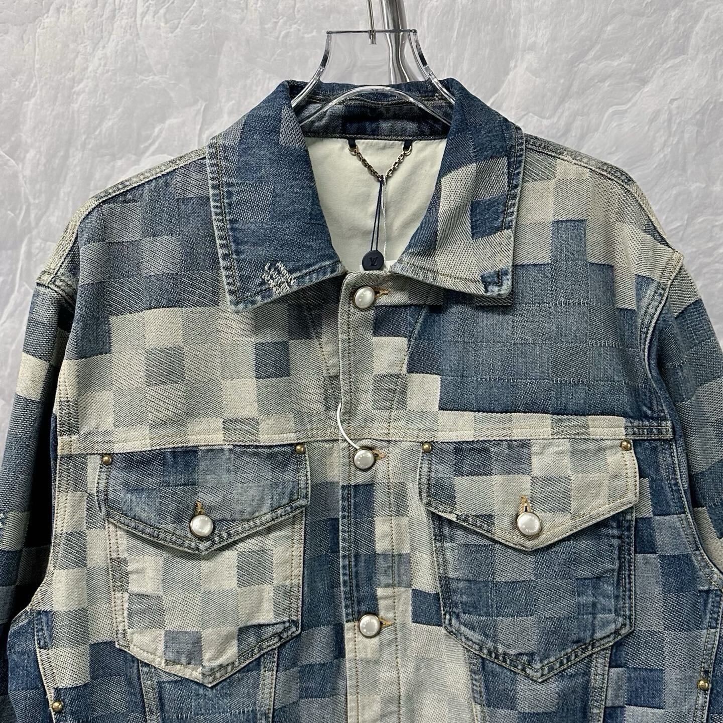 Louis Vuitton SS24 Check Denim Jacket — detail