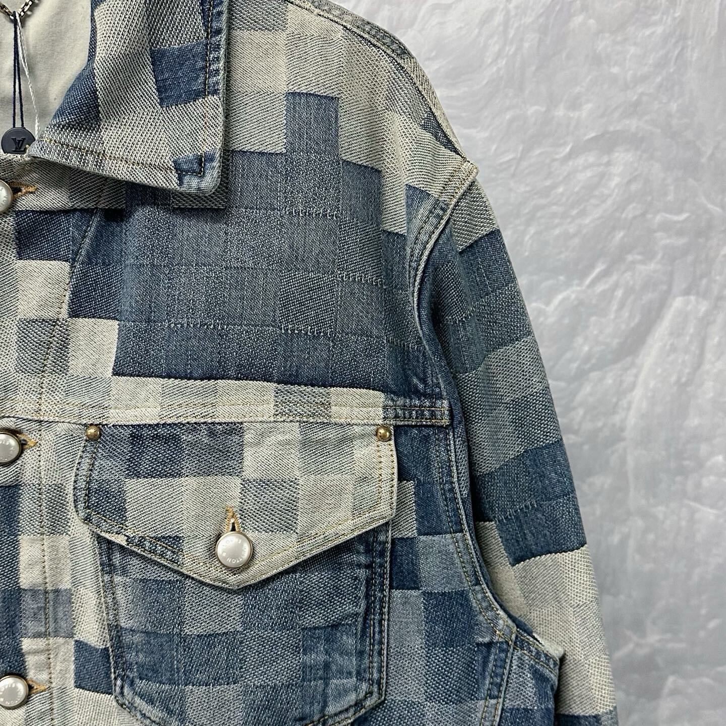 Louis Vuitton SS24 Check Denim Jacket — front