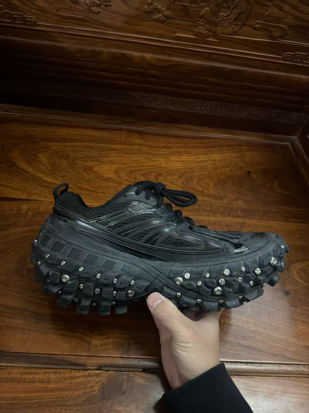 Balenciaga Studded Tire Sneakers — detail