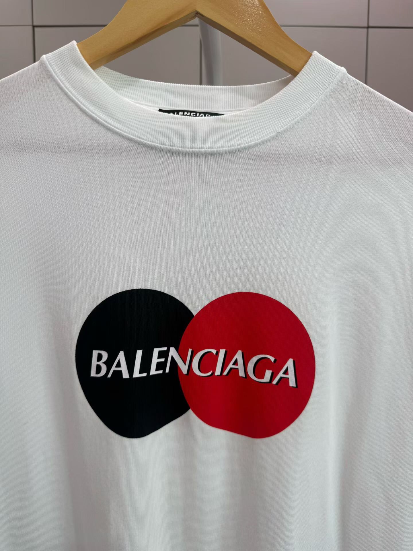 Balenciaga White Mastercard Logo T-Shirt — front
