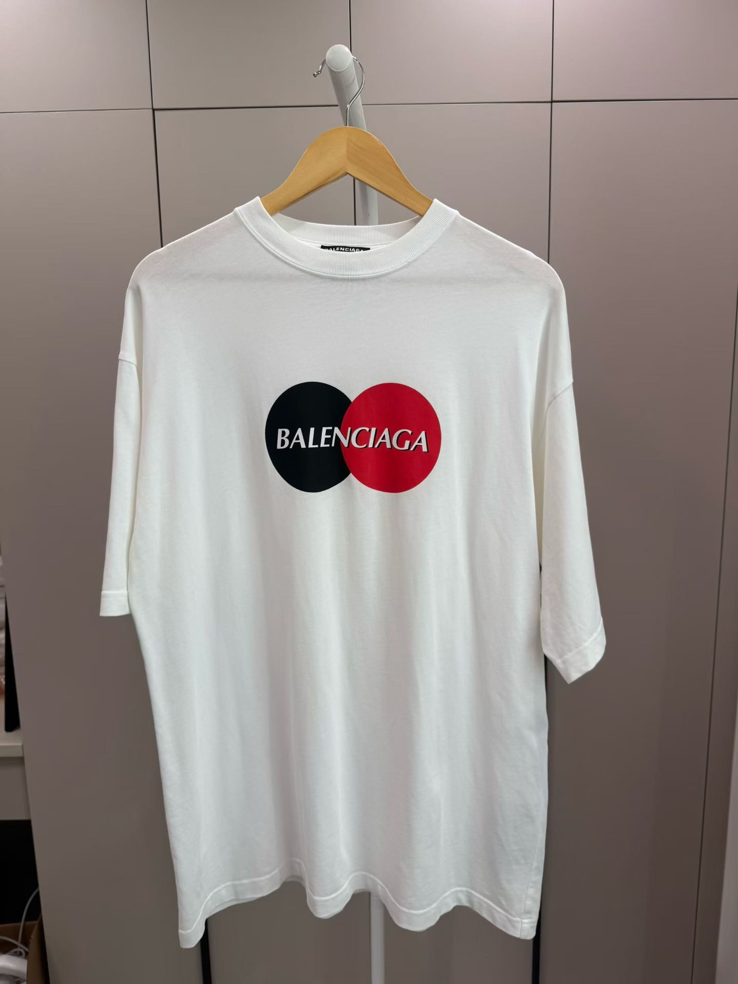 Balenciaga White Mastercard Logo T-Shirt