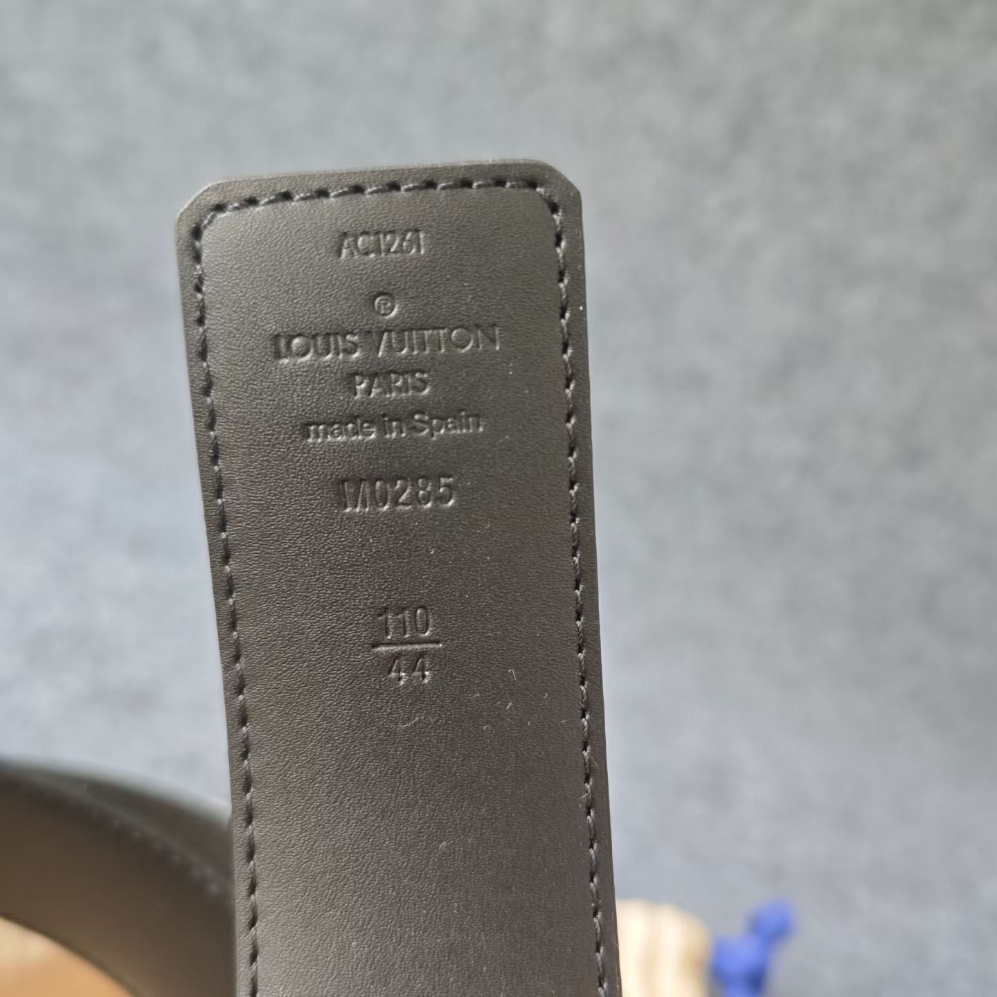 Louis Vuitton Dark Gray Monogram Belt — label