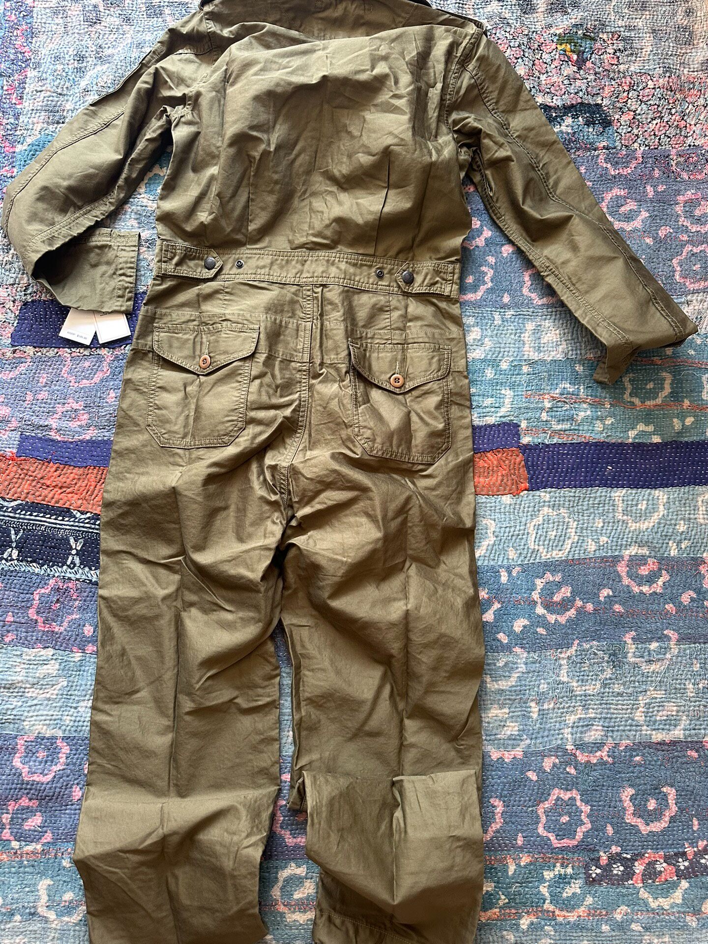 RRL Women’s Olive Green Utility Jumpsuit Jacket — front