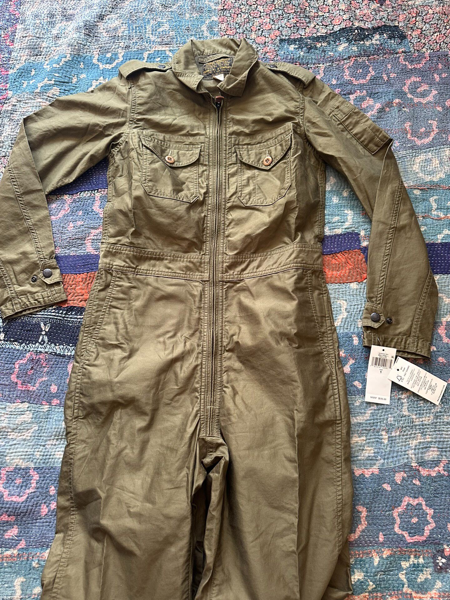 RRL Women’s Olive Green Utility Jumpsuit Jacket