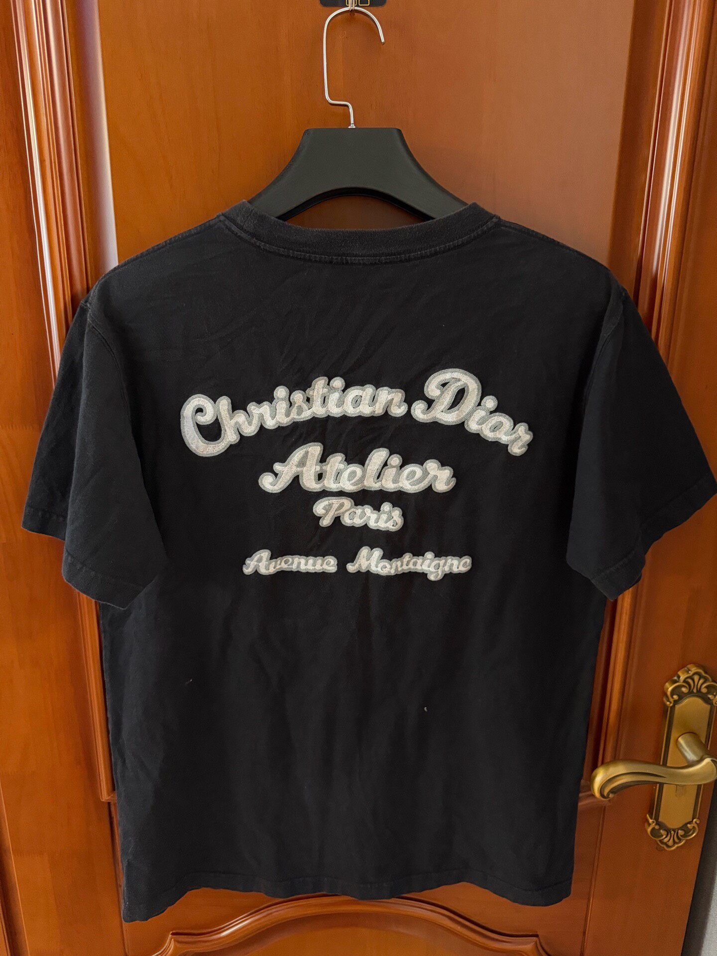 Dior Black Embroidered Logo T-Shirt — front