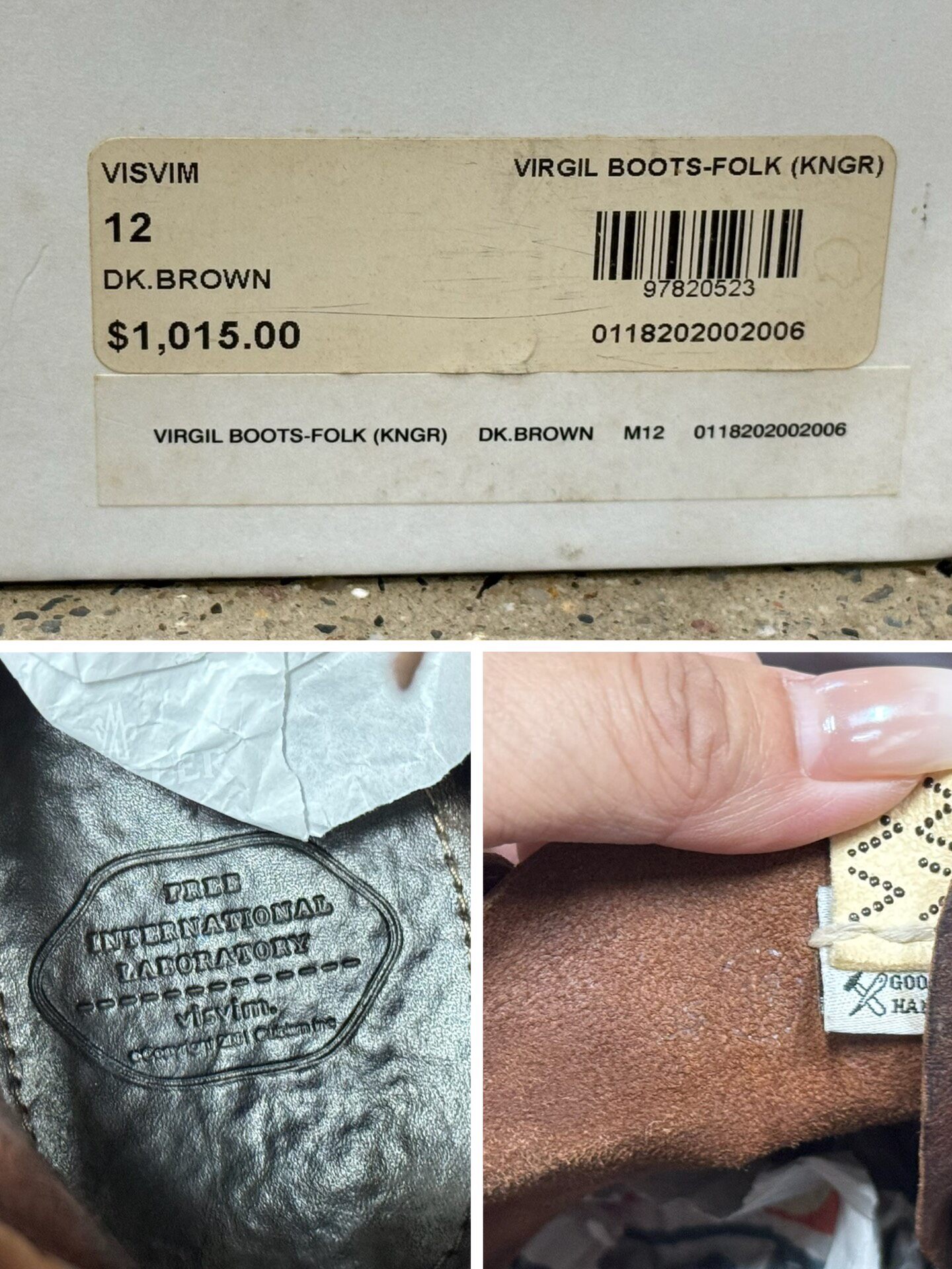 Visvim Virgil Boots-Folk DK Brown M12 — detail