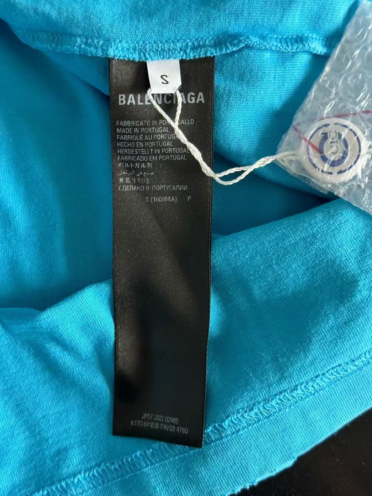 Balenciaga Light Blue Distressed Coke Tee — back