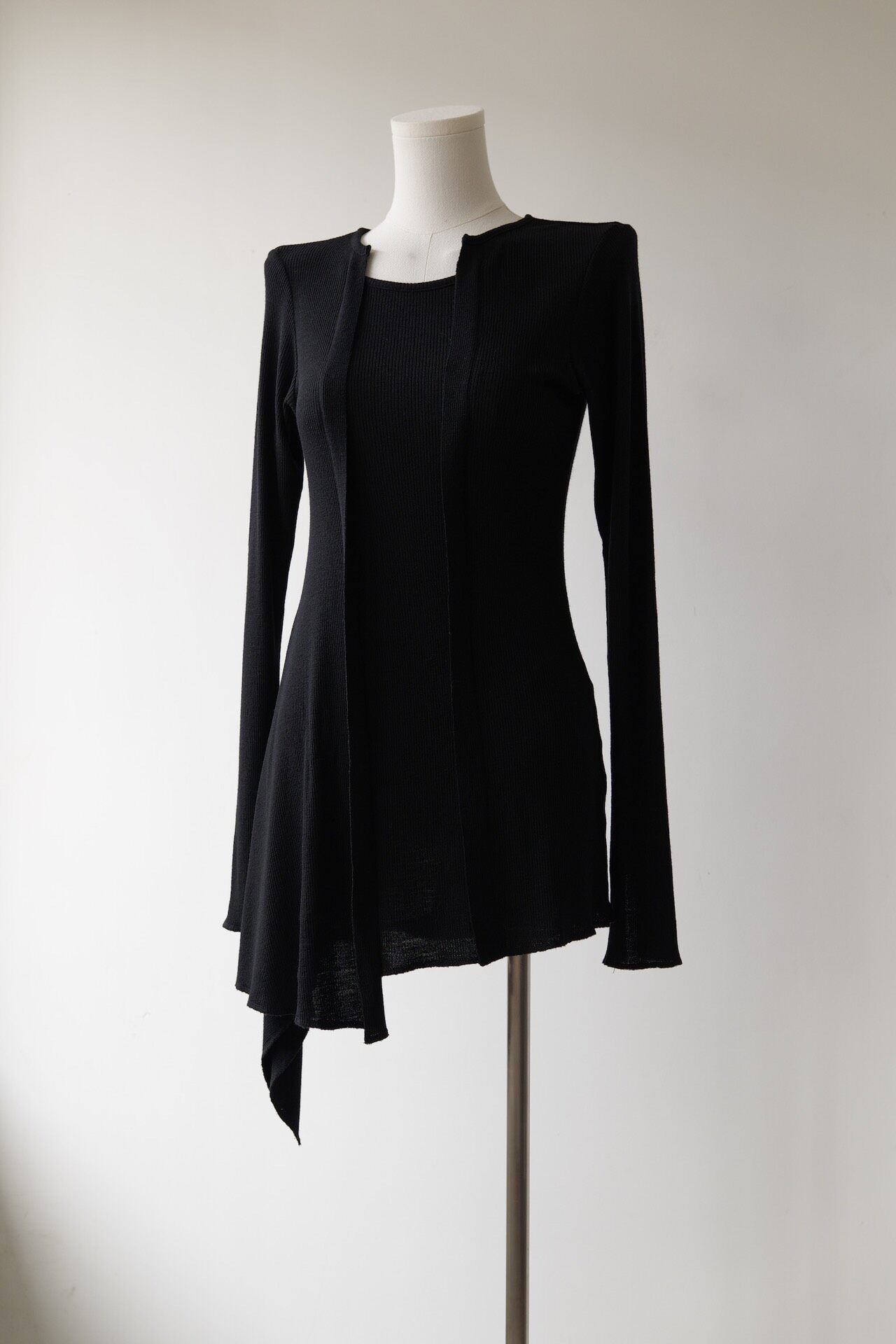 Yohji Yamamoto Noir 20AW Asymmetric Wool Top — front