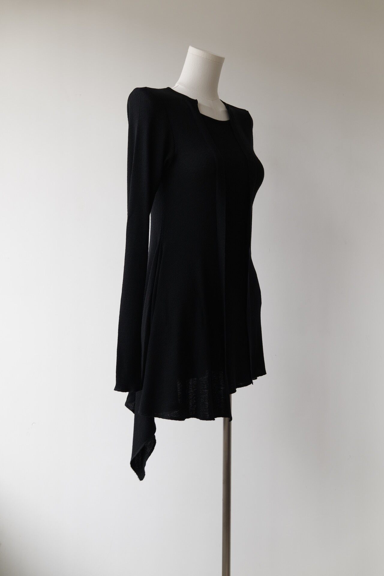 Yohji Yamamoto Noir 20AW Asymmetric Wool Top — detail