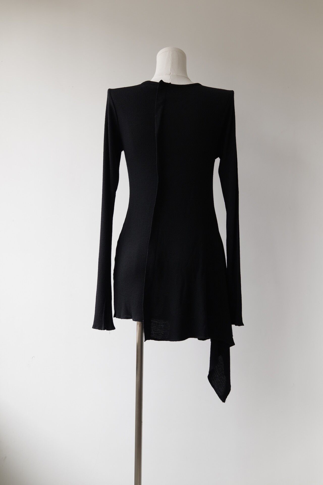 Yohji Yamamoto Noir 20AW Asymmetric Wool Top — back