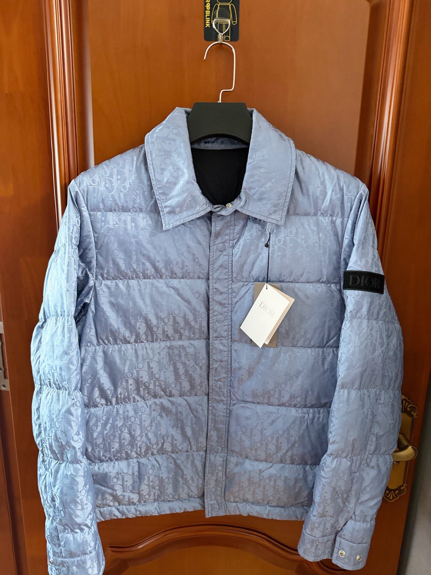 Dior Light Blue Monogram Puffer Jacket