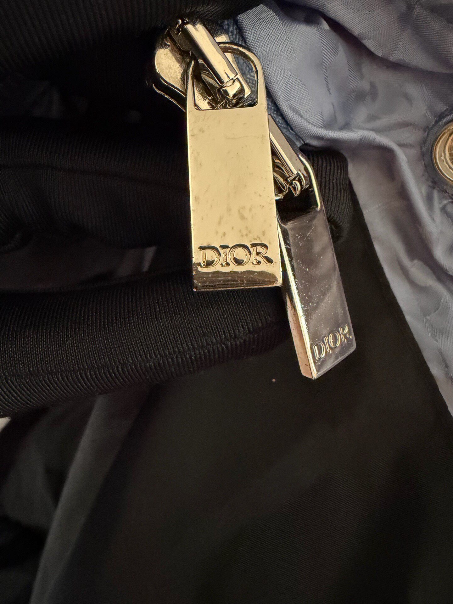 Dior Light Blue Monogram Puffer Jacket — back