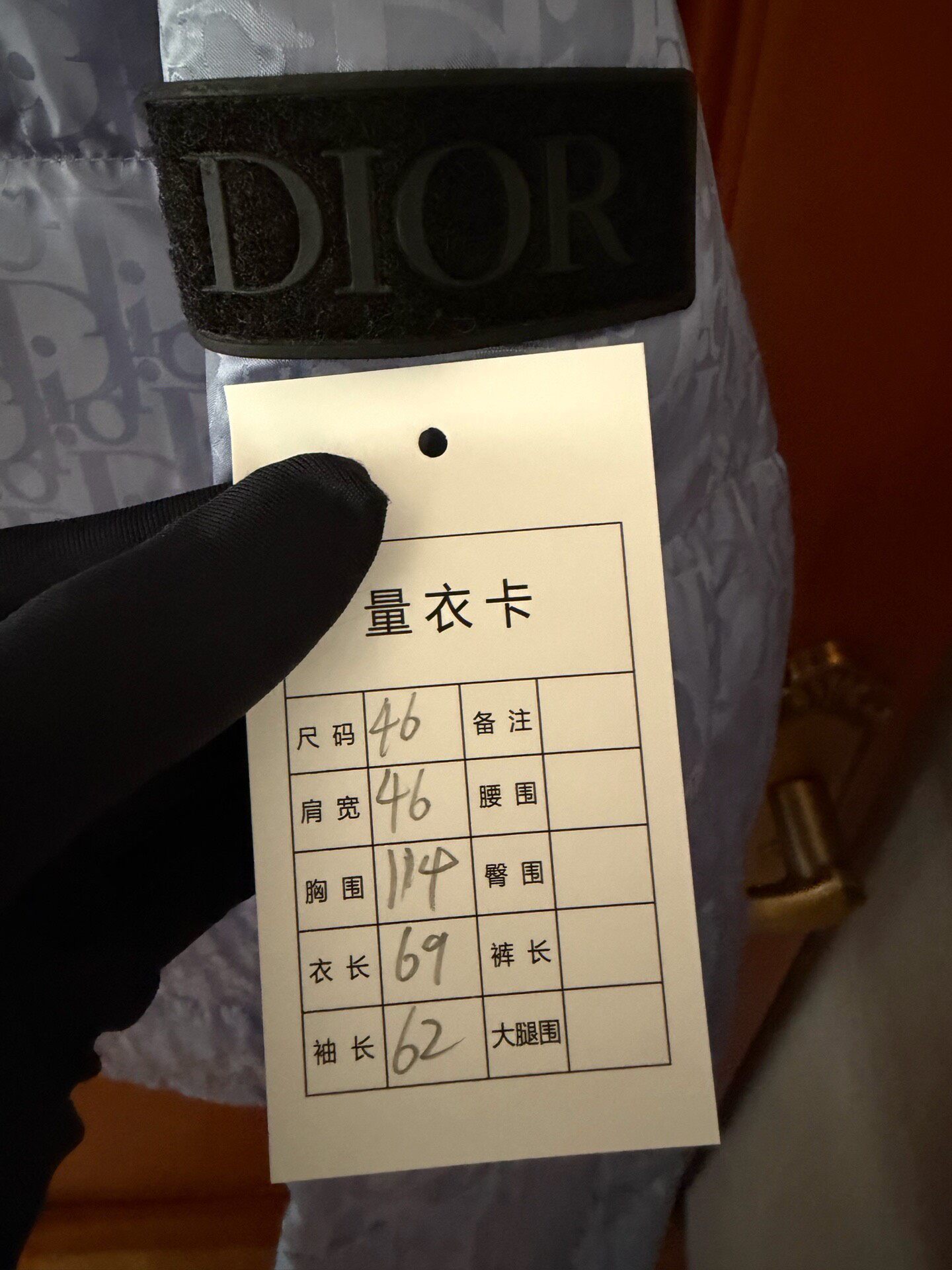 Dior Light Blue Monogram Puffer Jacket — detail