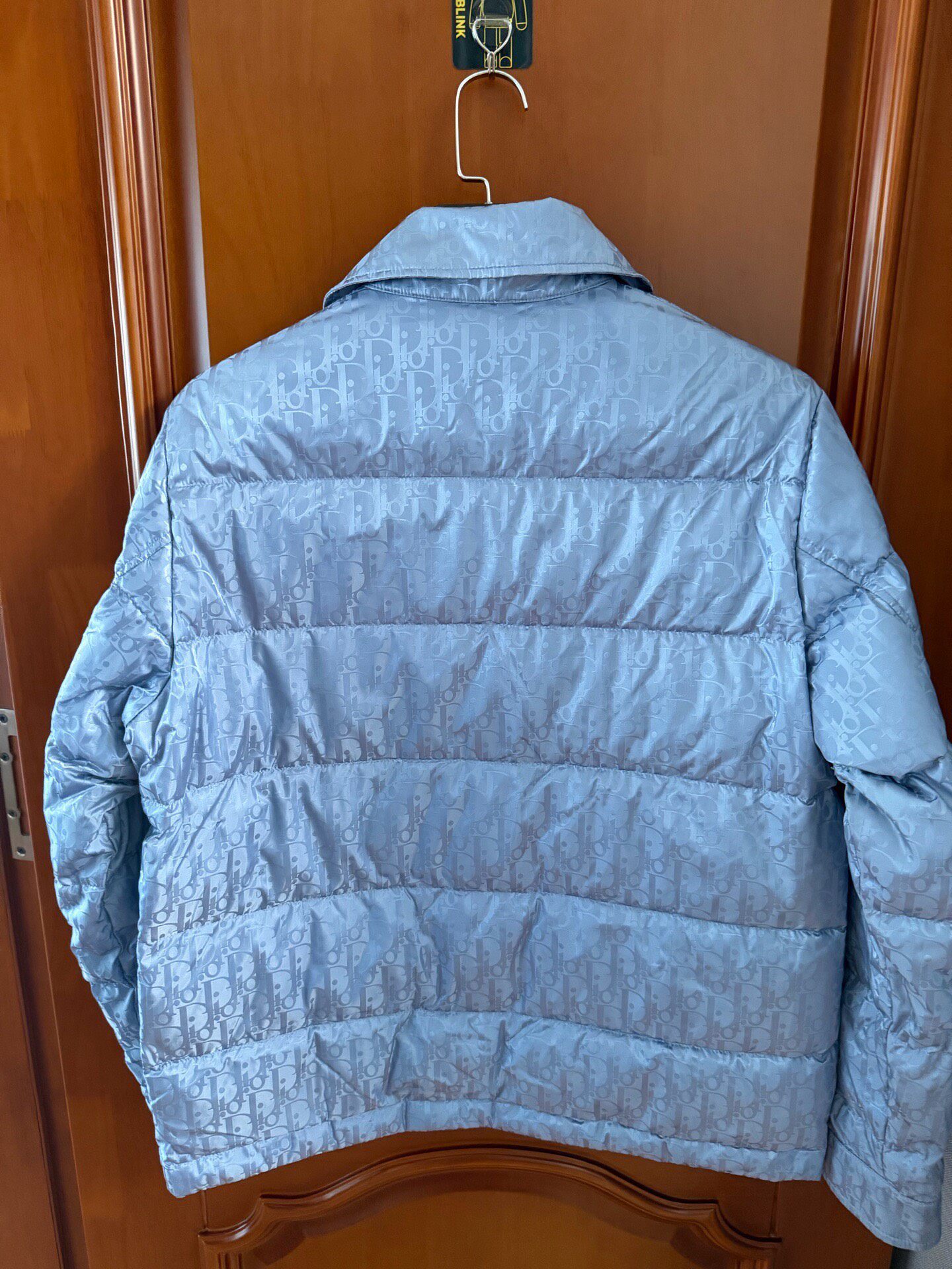 Dior Light Blue Monogram Puffer Jacket — front