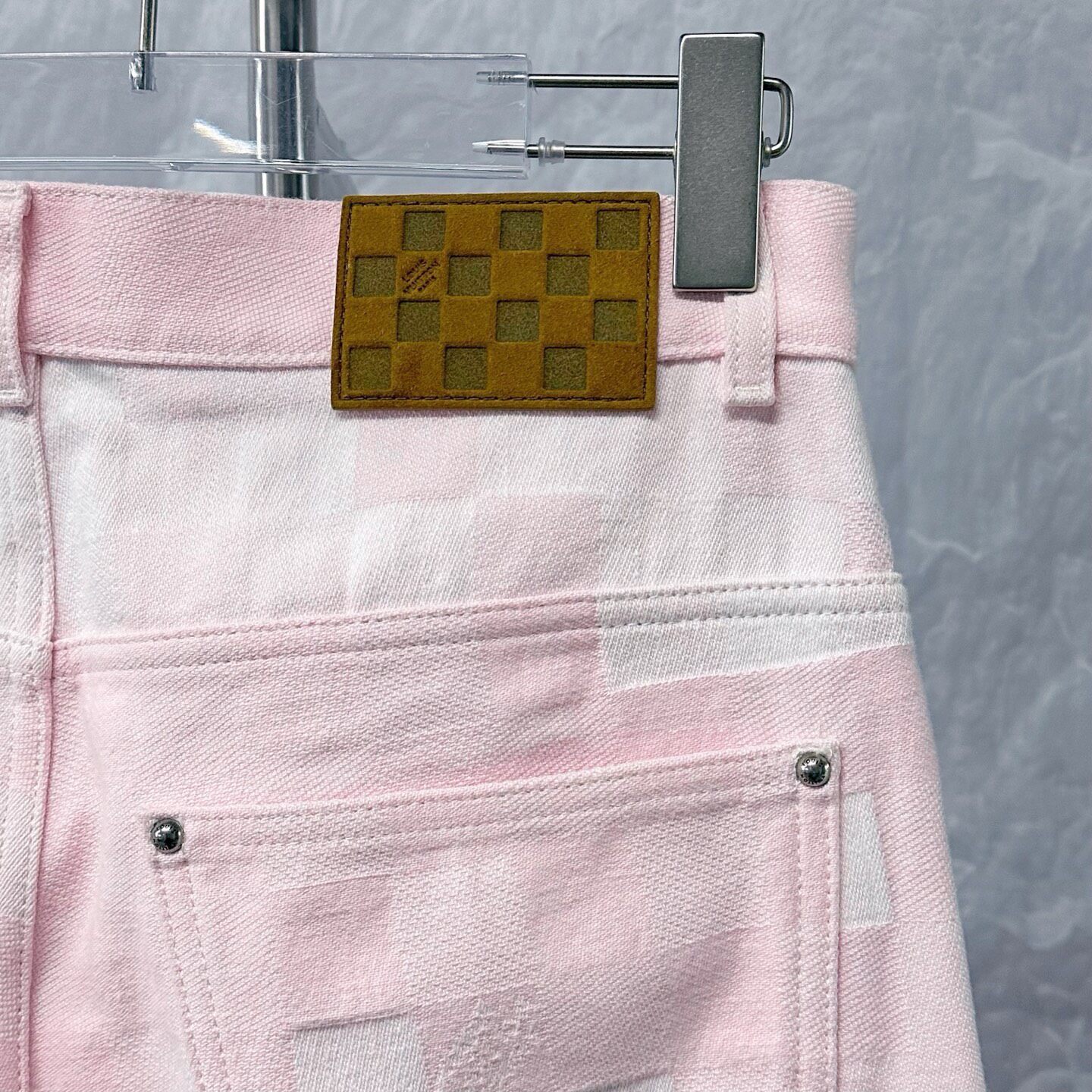 Louis Vuitton FW25 Nigo Check Denim Pants — detail