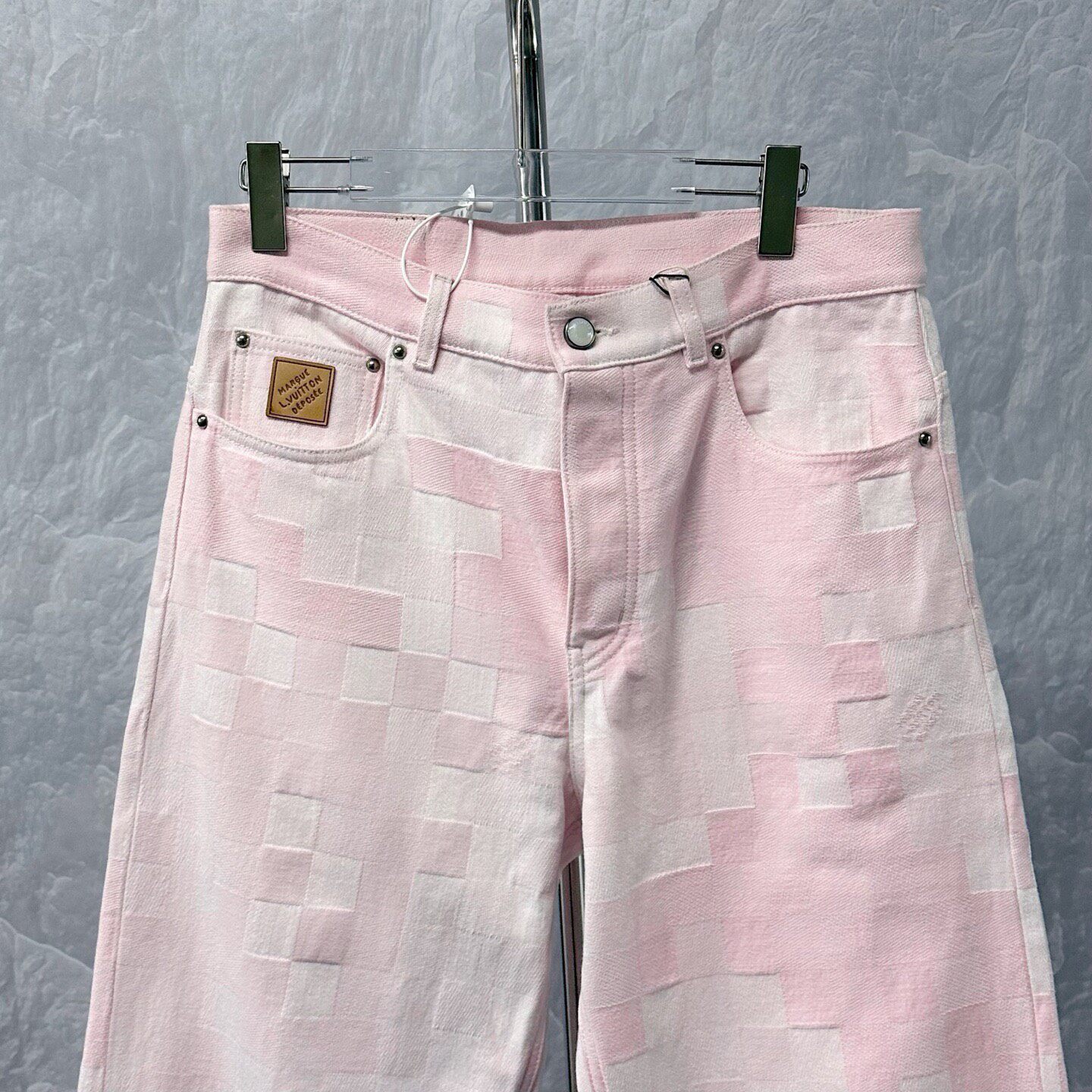 Louis Vuitton FW25 Nigo Check Denim Pants — front